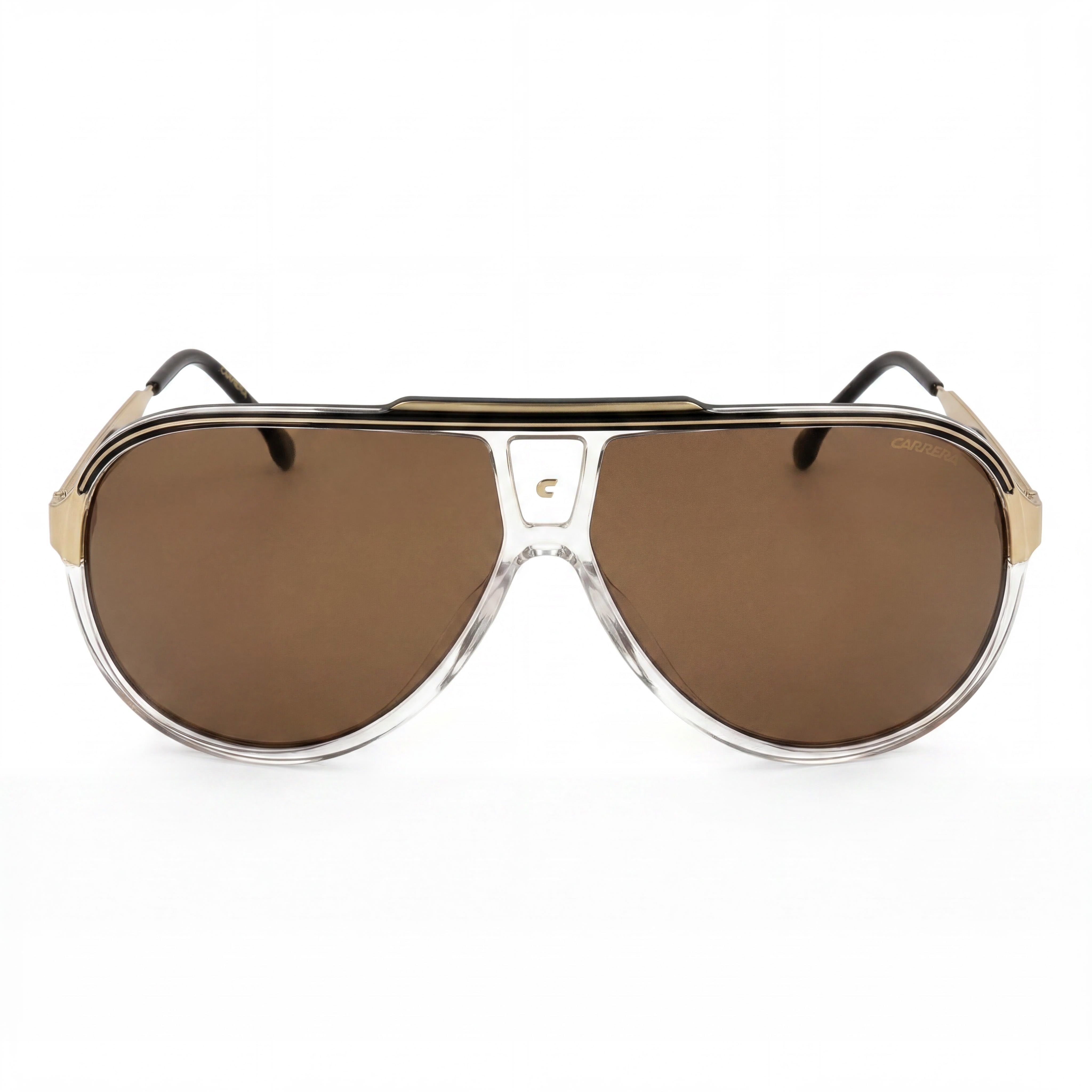 Gafas de sol Carrera Moderno Unisexo Negro Oro Elastómeros Termoplásticos Marco Lente Dorada 63mm Protección UV, Photo 2