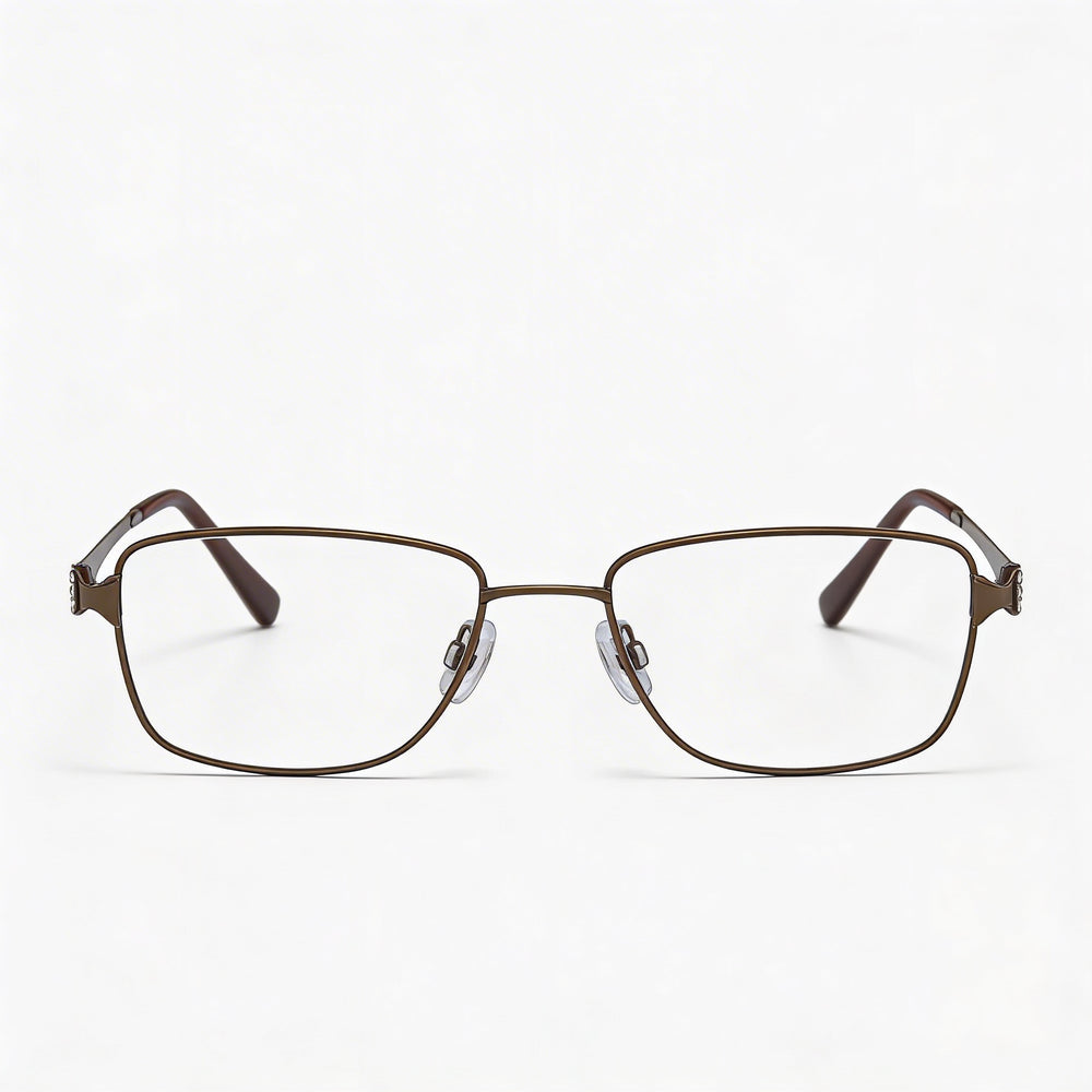 Gafas polarizadas Flexon Lana para hombre, de metal marrón, con lentes de 55 mm de ancho, puente de 17 mm y patillas de 135 mm de largo.