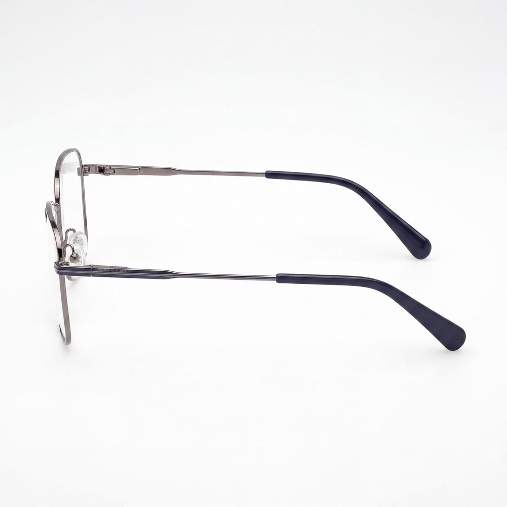Gafas de sol de metal unisex Marcolin Classic, armazón rutenio oscuro/azul mate con lentes negras de 54 mm