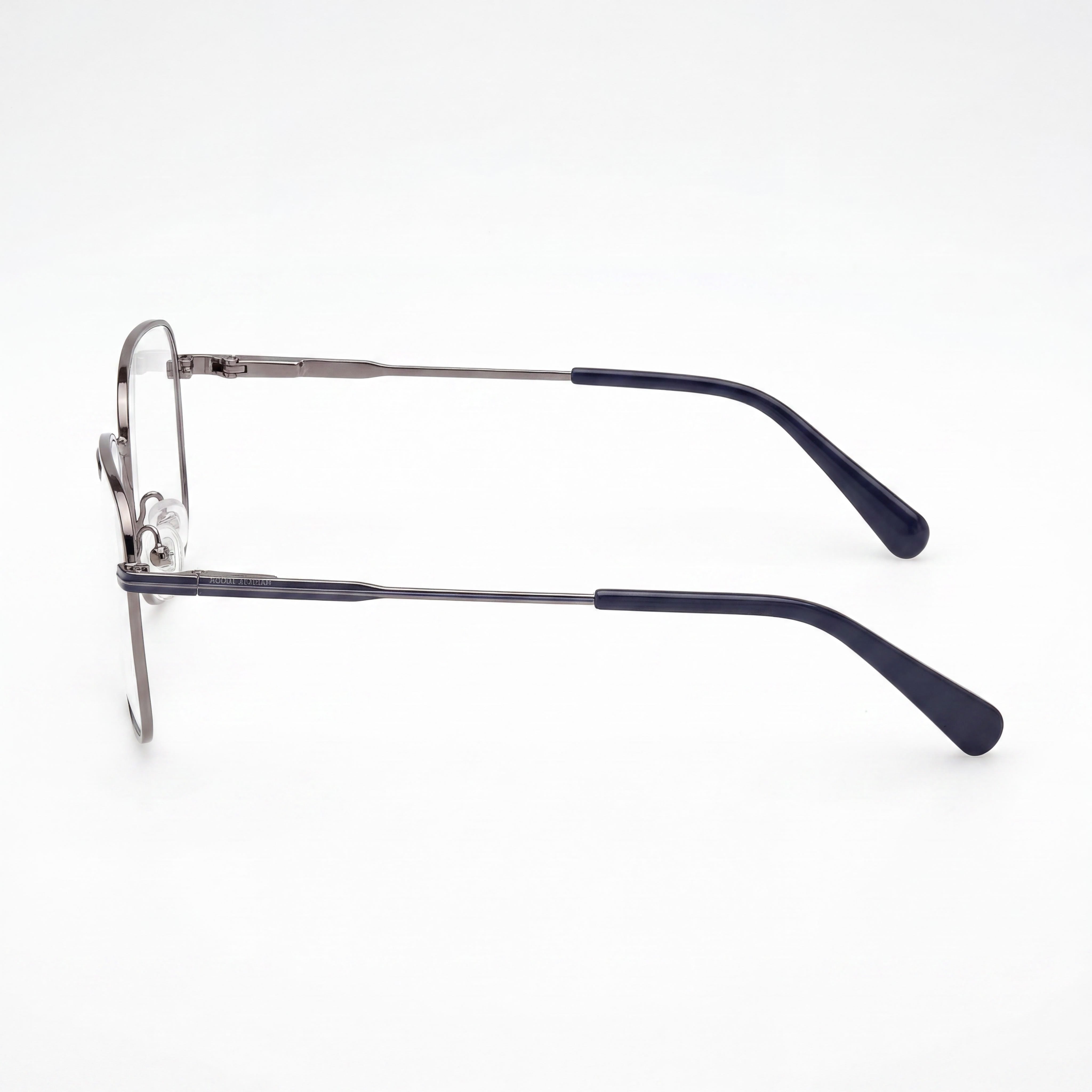 Marcolin Classic Unisex Metal Sunglasses Dark Ruthenium / Matte Blue Frame with Black Lenses 54mm, Photo 3