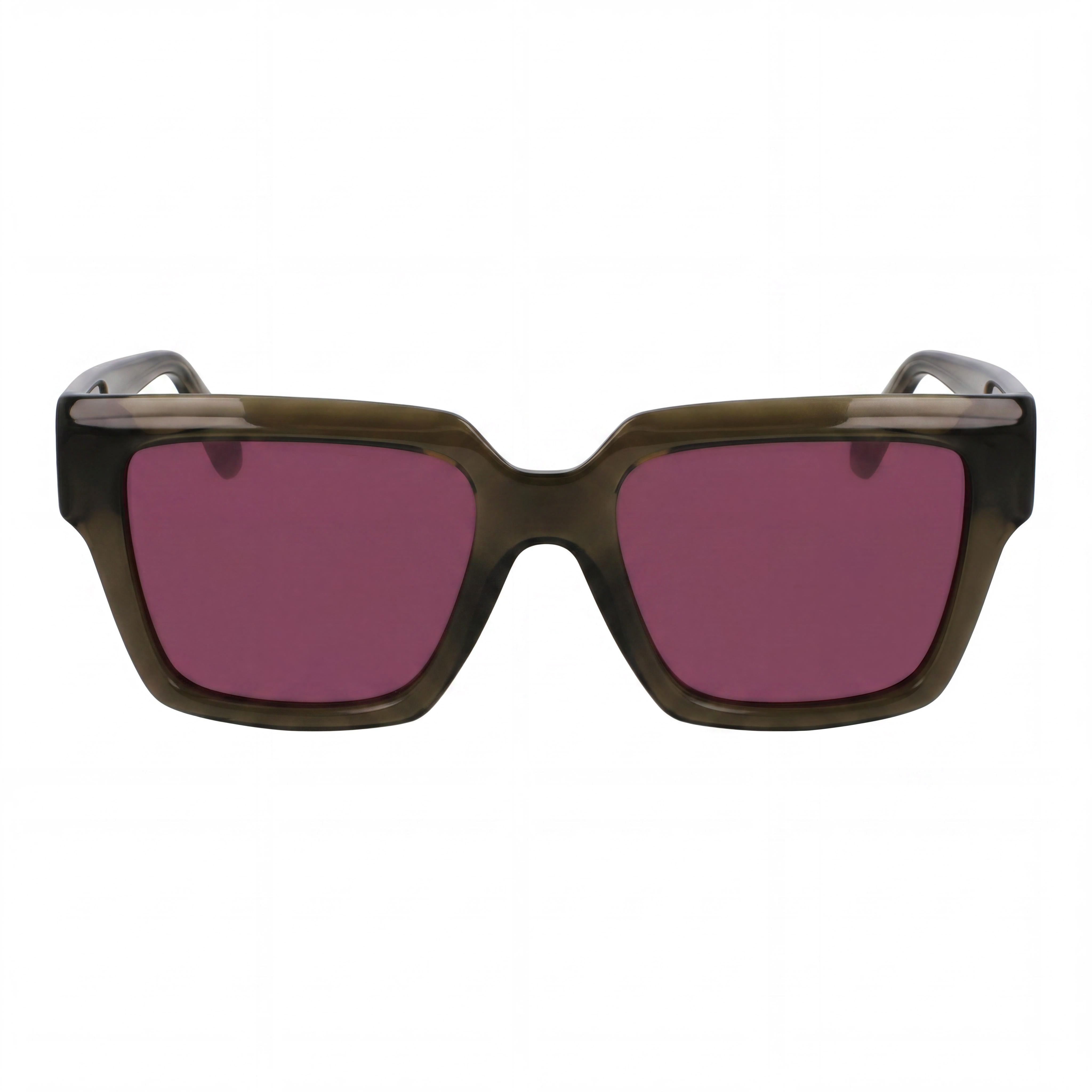 Ferragamo Sf2014s Women’s Acetate Non- Sunglasses, Transparent Khaki Frame with Purple Lenses, Photo 2