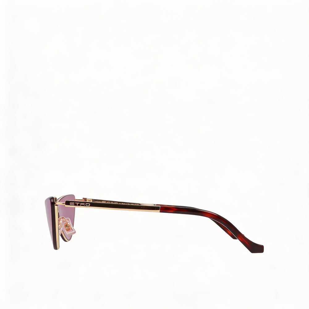Etro Casual Women's Rose Gold Stainless Steel Frame Sunglasses with Red Lenses (64-15-145)