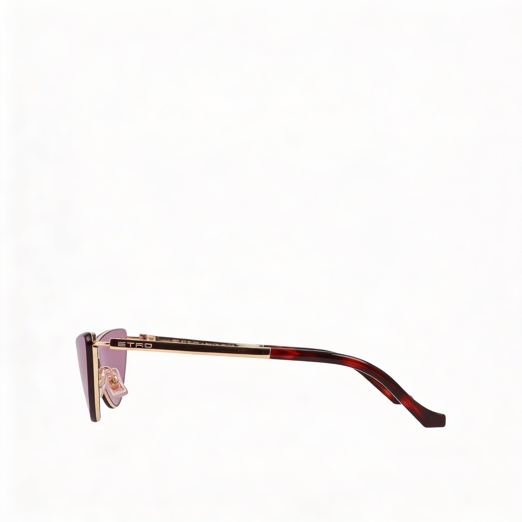 Gafas de sol casual Etro para mujer con montura de acero inoxidable en oro rosa y lentes rojas (64-15-145), Photo 3