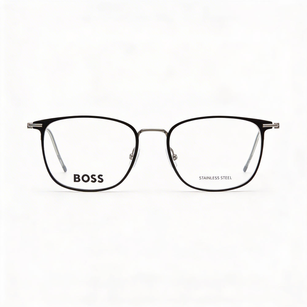 Hugo Boss 1431 Gafas de sol polarizadas casuales unisex de aleación de acero negro mate rutenio oscuro 52 mm