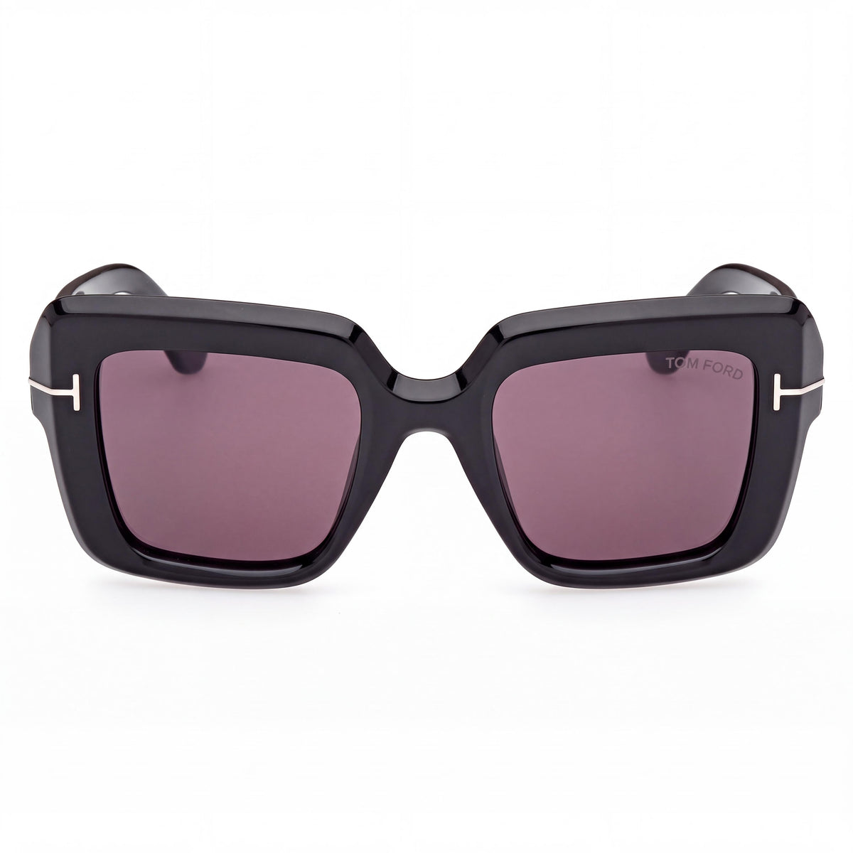 Tom Ford Esme FT1157 Women's Shiny Black Acetate Square Smoke Non-Polarized UV Protection Sunglasses 50, Photo 2