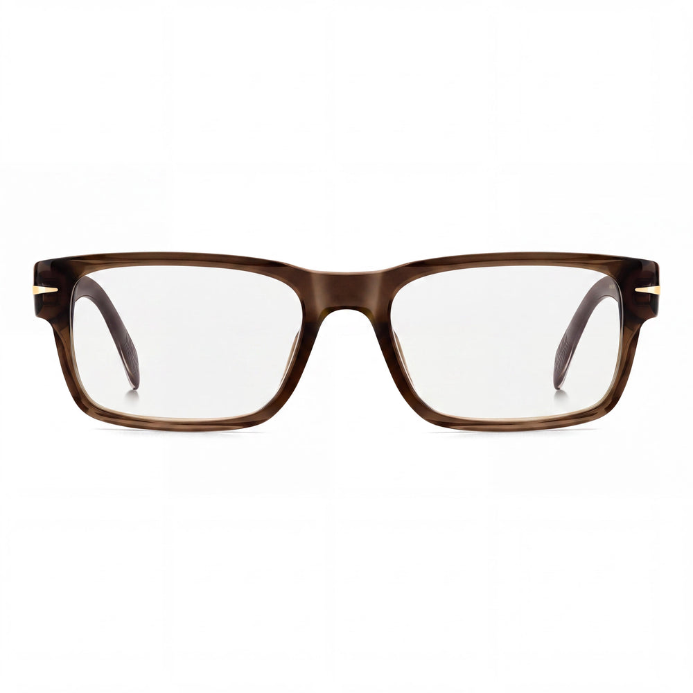 Gafas graduadas Beckham Db 1170/F de hombre con montura de plástico marrón y lentes de policarbonato transparente, 53 mm