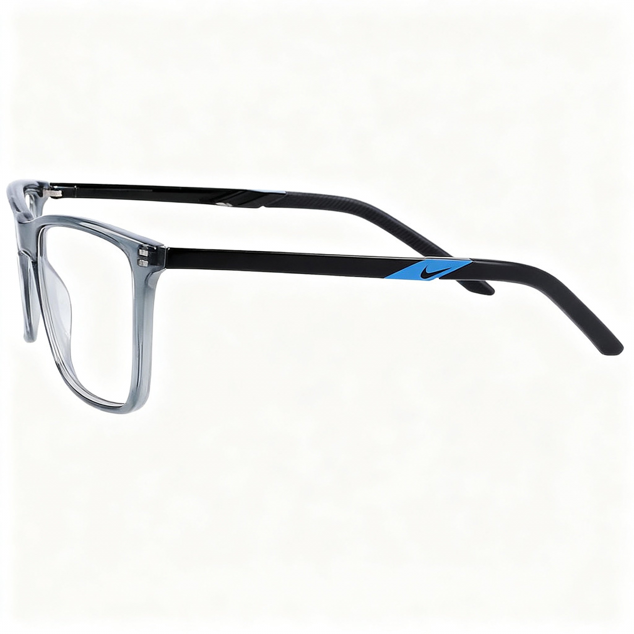 Nike 7258 Unisex Plastic Rectangle Prescription Eyeglasses Matte Black Frame 54-15-145, Photo 3
