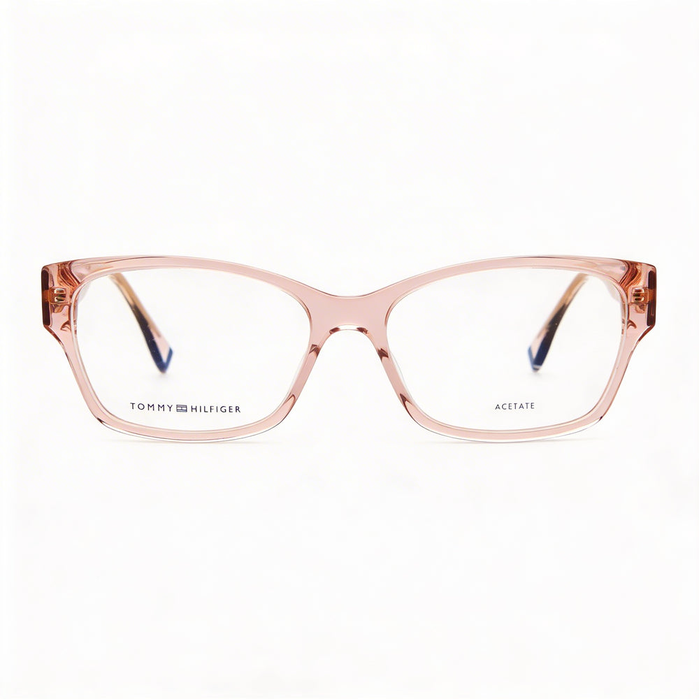 Tommy Hilfiger Th 2055 Gafas Casuales para Mujer, Montura de Acetato Rosa, Lentes Transparentes de Policarbonato, 54mm