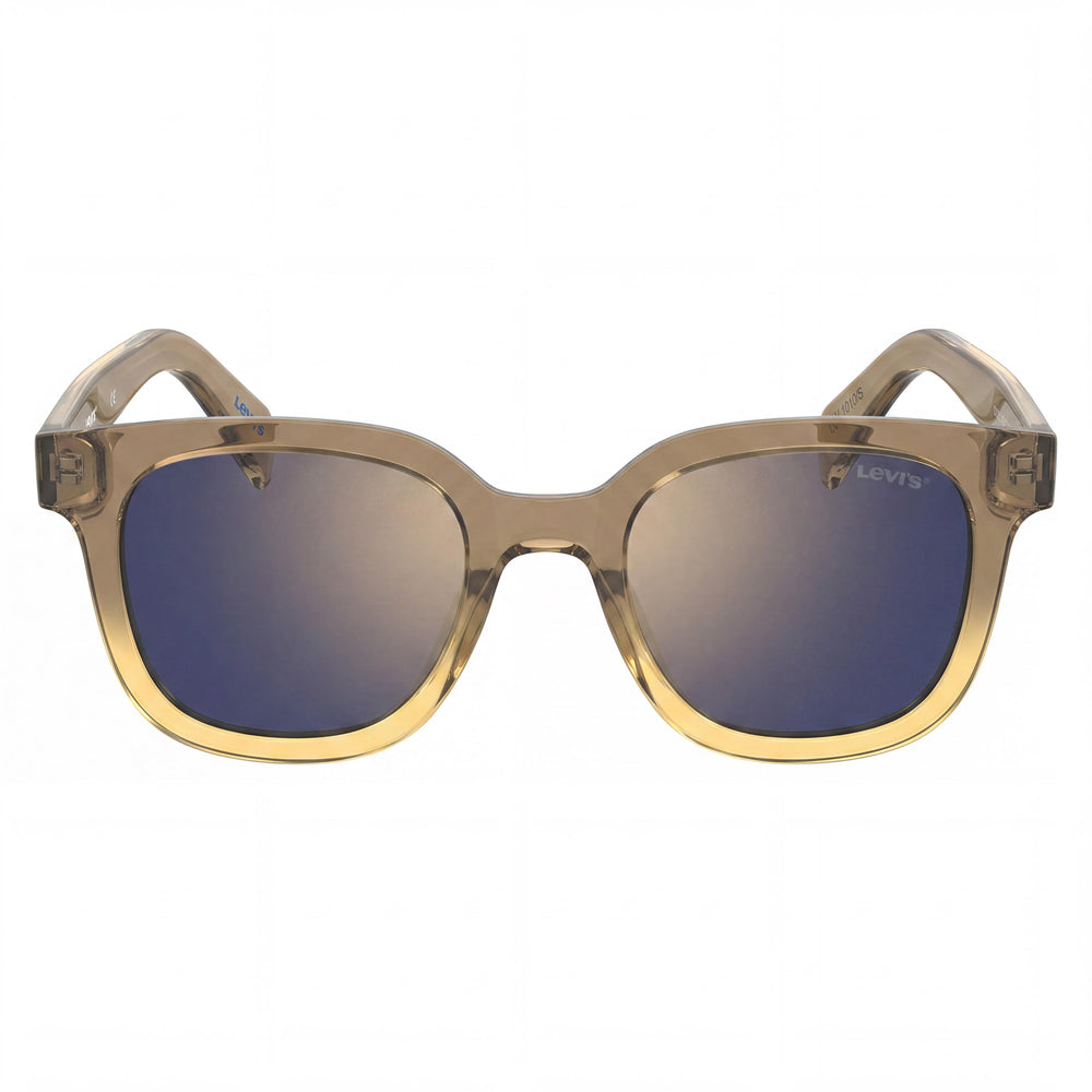 Levi's Lv 1010/S Unisex Marrón Plastic Gold Mirrored Non-Polarized UV Protection Sunglasses 48-21-145