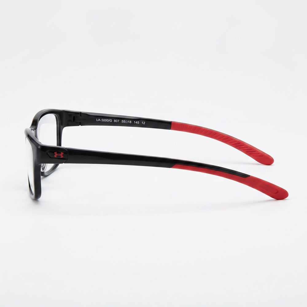 Under Armour Ua 5000/G Gafas de Hombre Negras de Plástico TR90 Duradero con Almohadillas Nasales BubbleGrip y Patillas Antideslizantes 55-18-145
