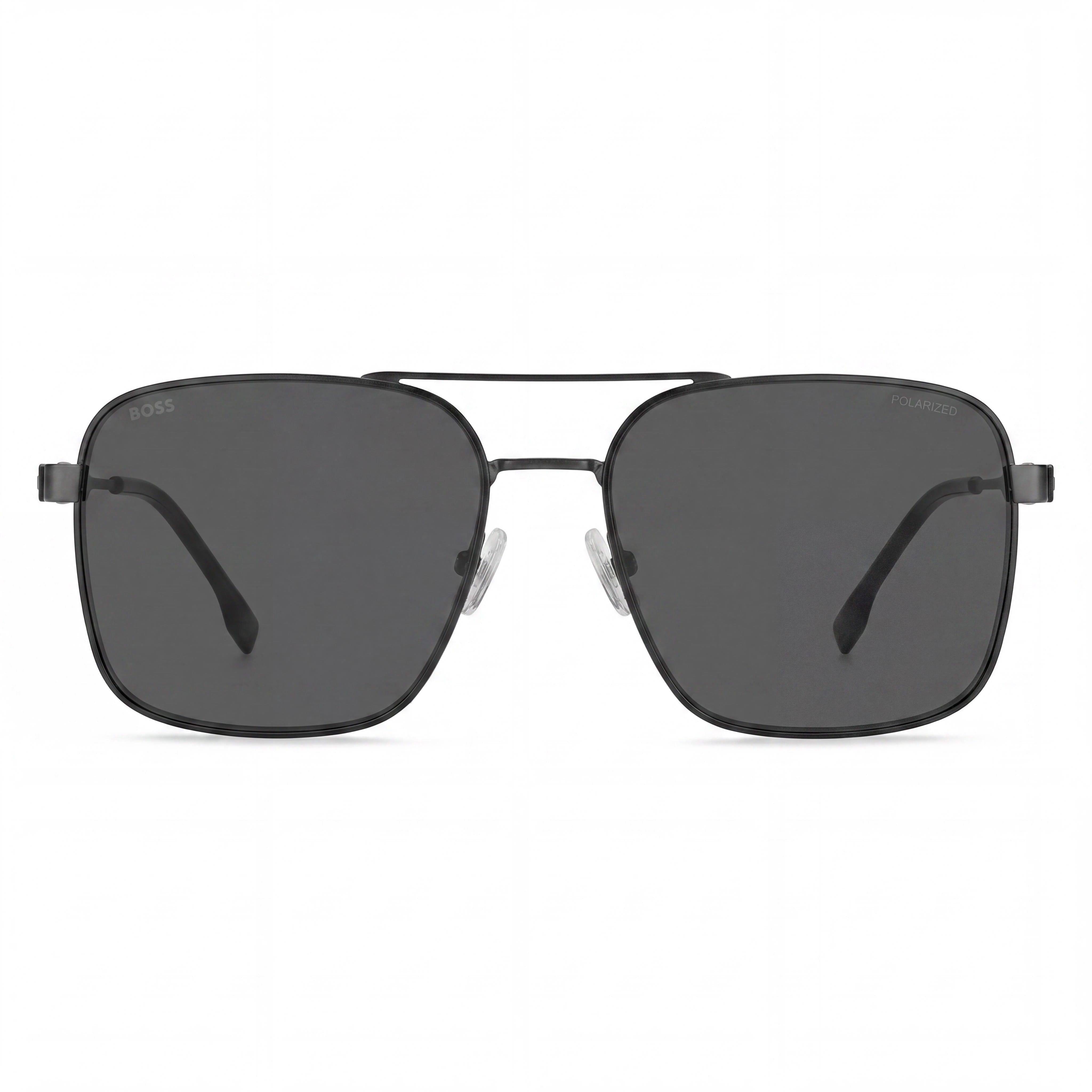 Hugo Boss Women's Casual Stainless Steel Matte Ruthenium Black Grey Lens 100% UV Protection Sunglasses 58mm, Photo 2