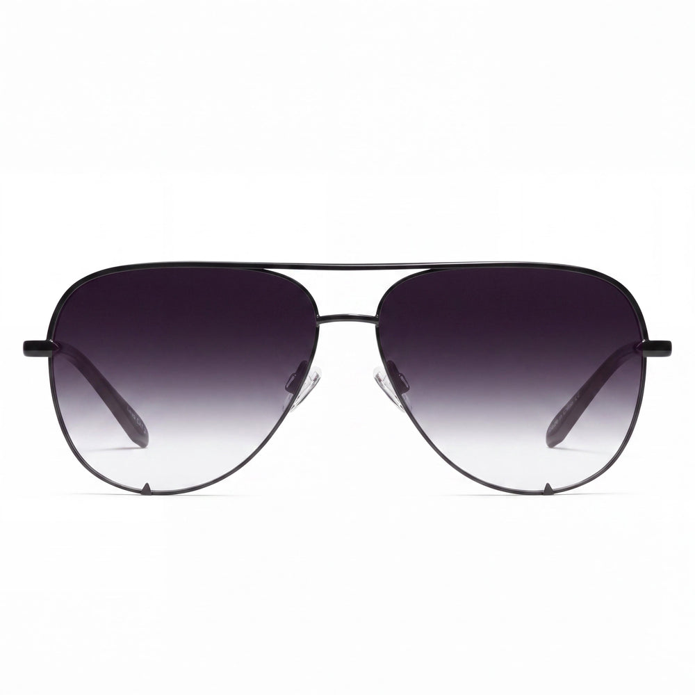 QUAY AUSTRALIA High Key Mini Quay X Desi Unisex Metal Sunglasses, Mirrored Non-Polarized UV Protection, Black Fade/Smoke Fade, Standard