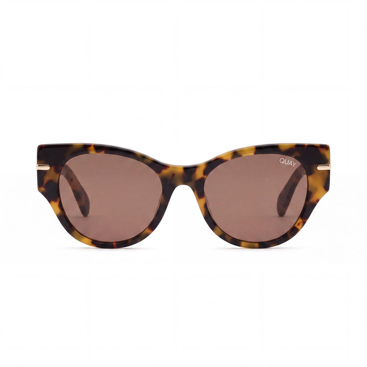 QUAY AUSTRALIA Chit Chat Women's Acetate Sunglasses with Pebble Tortoise Frame and Brown UV Protection Lenses 145mm, Photo 2