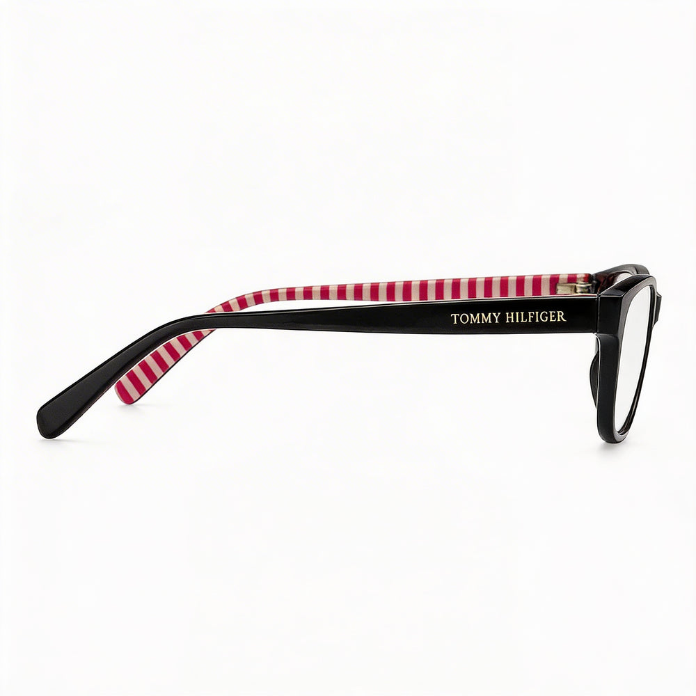 Tommy Hilfiger Casual Men's Acetate Cherry Pattern Black Sunglasses 52mm