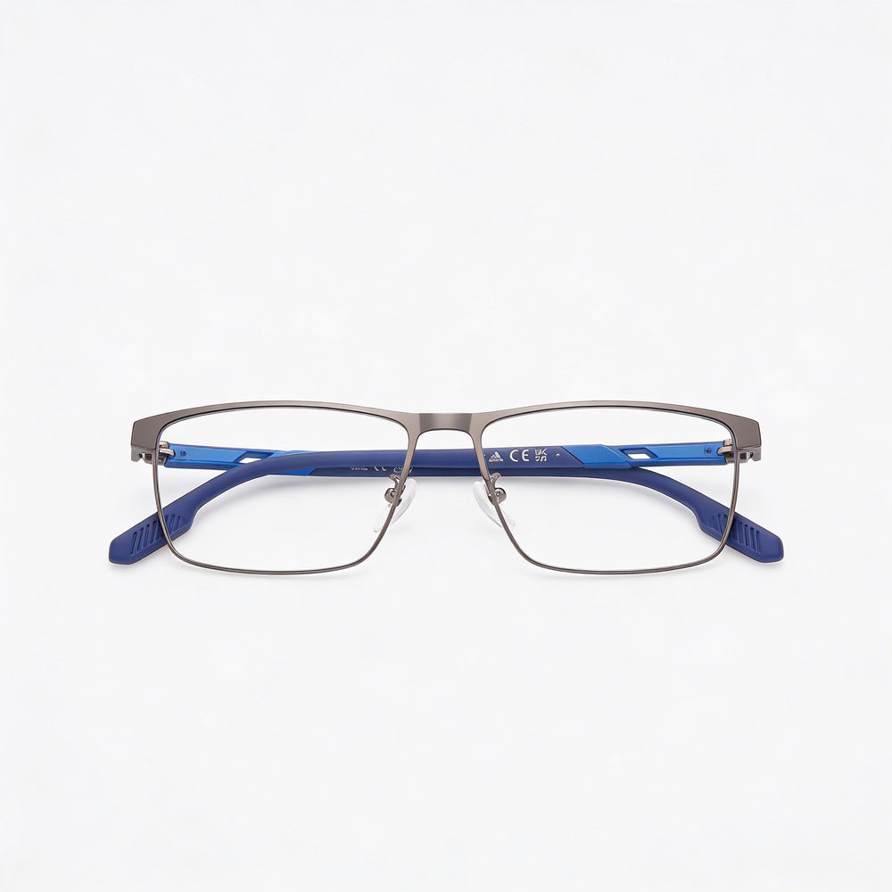 Gafas unisex adidas MODERNO con montura metálica mate en tono bronce y lentes transparentes (ancho de lente de 56 mm)