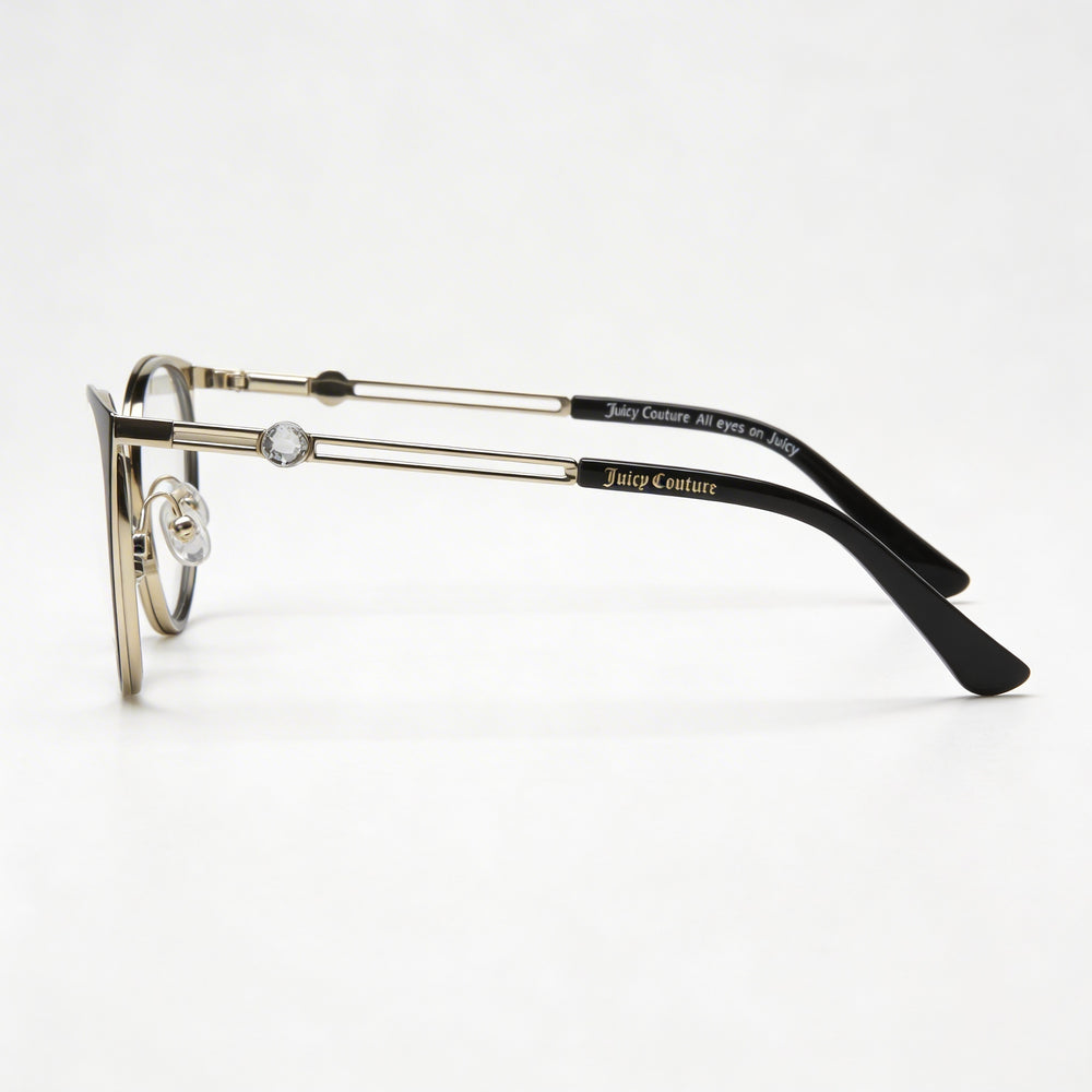 Gafas de sol unisex modernas Juicy Couture con montura de acero de aleación negro mate y lentes no polarizadas, 51 mm