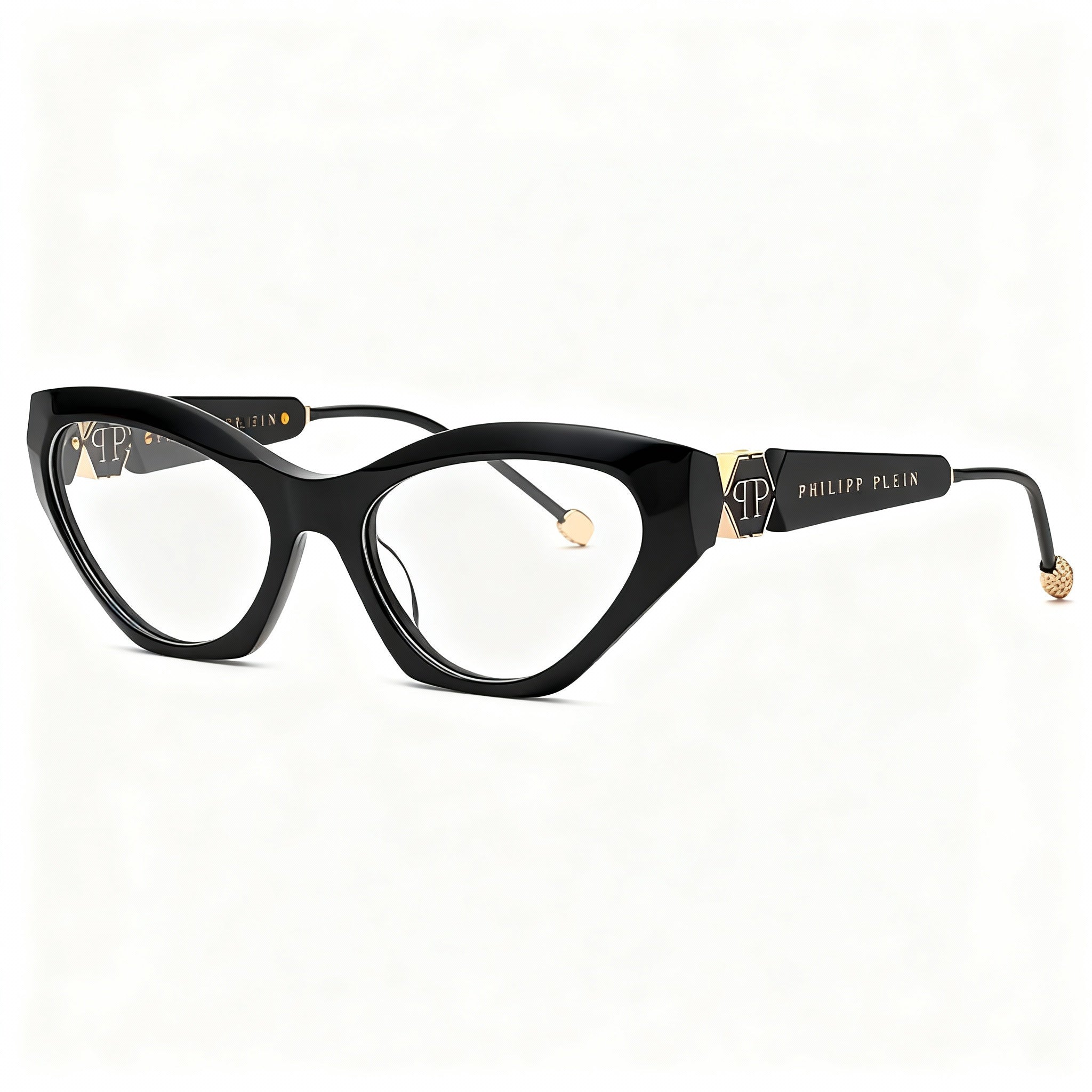 Philipp Plein Vpp069s Men's Black Acetate Lightweight Optical Eyeglass Frames, Lens 55mm Bridge 18mm Temple 140mm, Photo 3