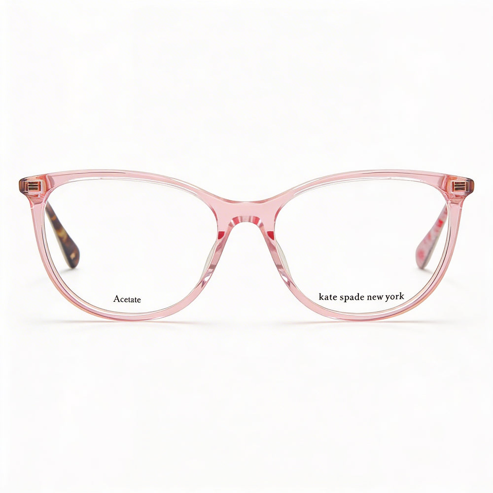 kate spade new york Kimberlee Gafas de Prescripción Ojo de Gato de Plástico Rosa para Mujer 52mm con Lentes Transparentes No Polarizadas
