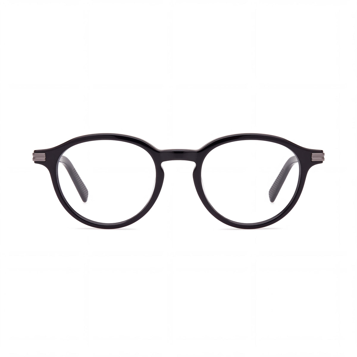 Ermenegildo Zegna Ez5269 Unisex Black Plastic Frame Optical Glasses with Transparent Lenses, Size 48-20-145, Photo 2