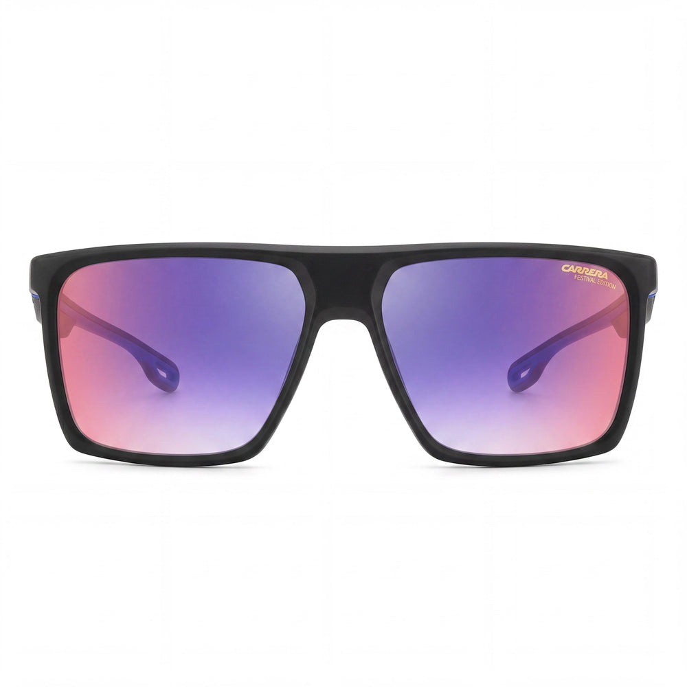 Carrera Carrera 4019/S Gafas de sol negras de plástico con protección UV y sombreado azul y rojo de edición Festival para hombre, 58 mm