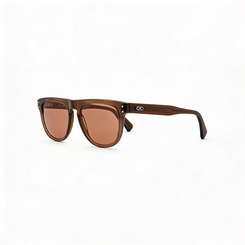 Gafas de sol de plástico transparente marrón para hombre Ferragamo Sf1111s, sin polarizar, protección UV, 55 mm