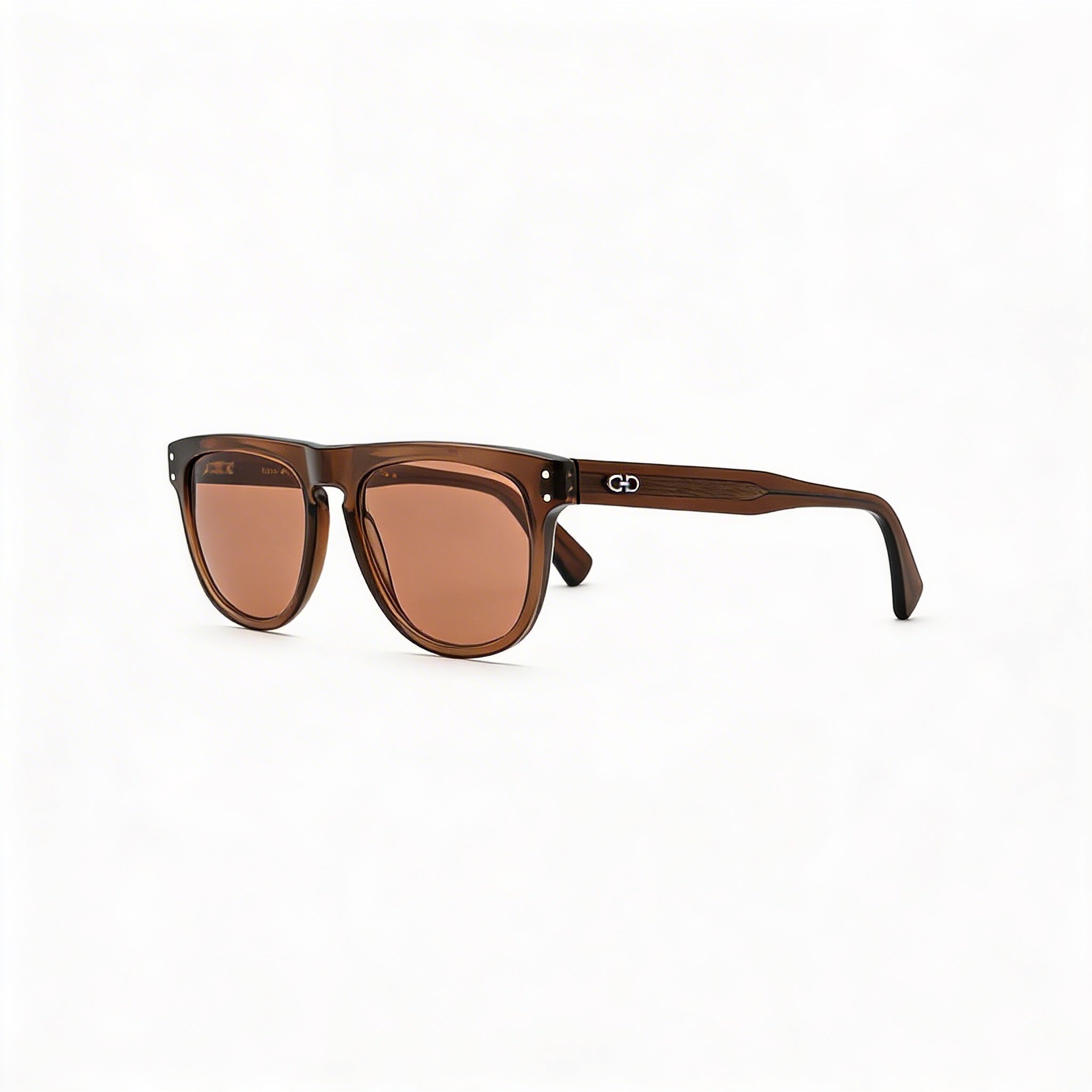 Gafas de sol de plástico transparente marrón para hombre Ferragamo Sf1111s, sin polarizar, protección UV, 55 mm, Photo 1