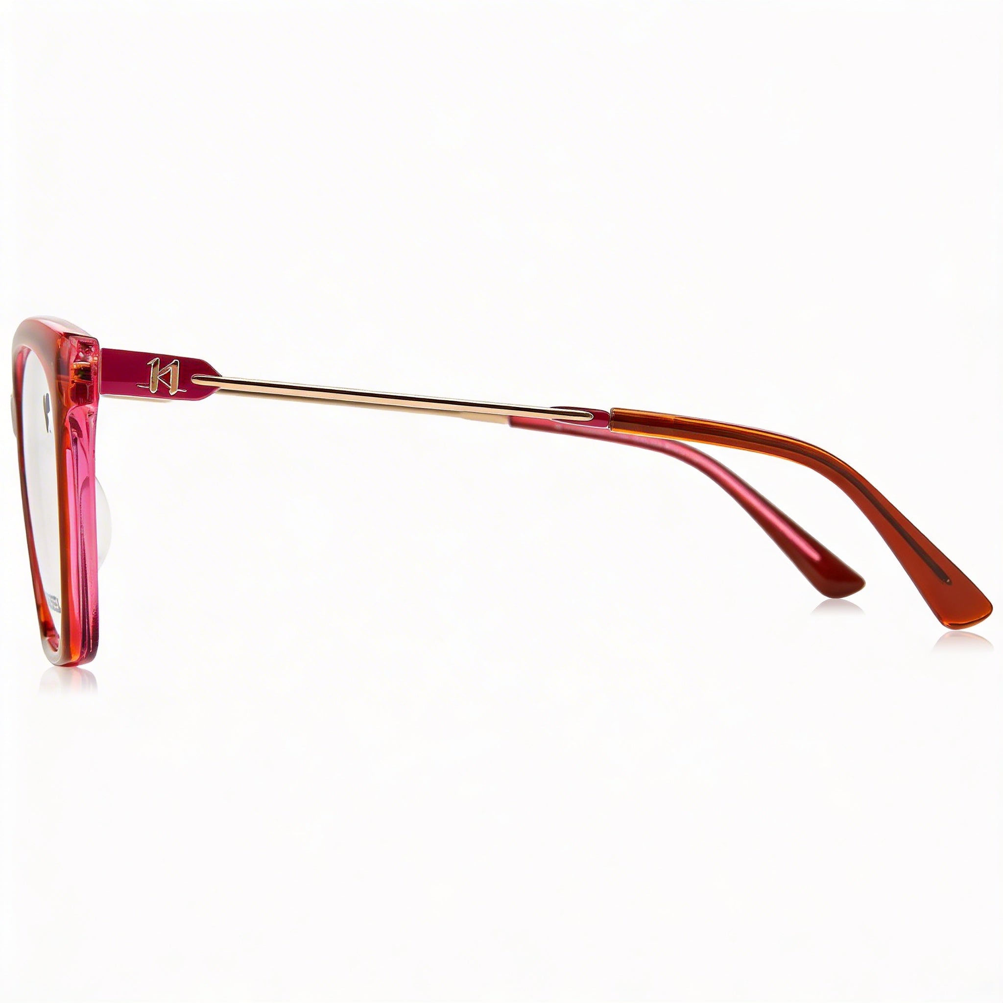 Gafas KARL LAGERFELD modernas para mujer con montura de acetato marrón rosado y lentes de policarbonato, talla 54, Photo 3