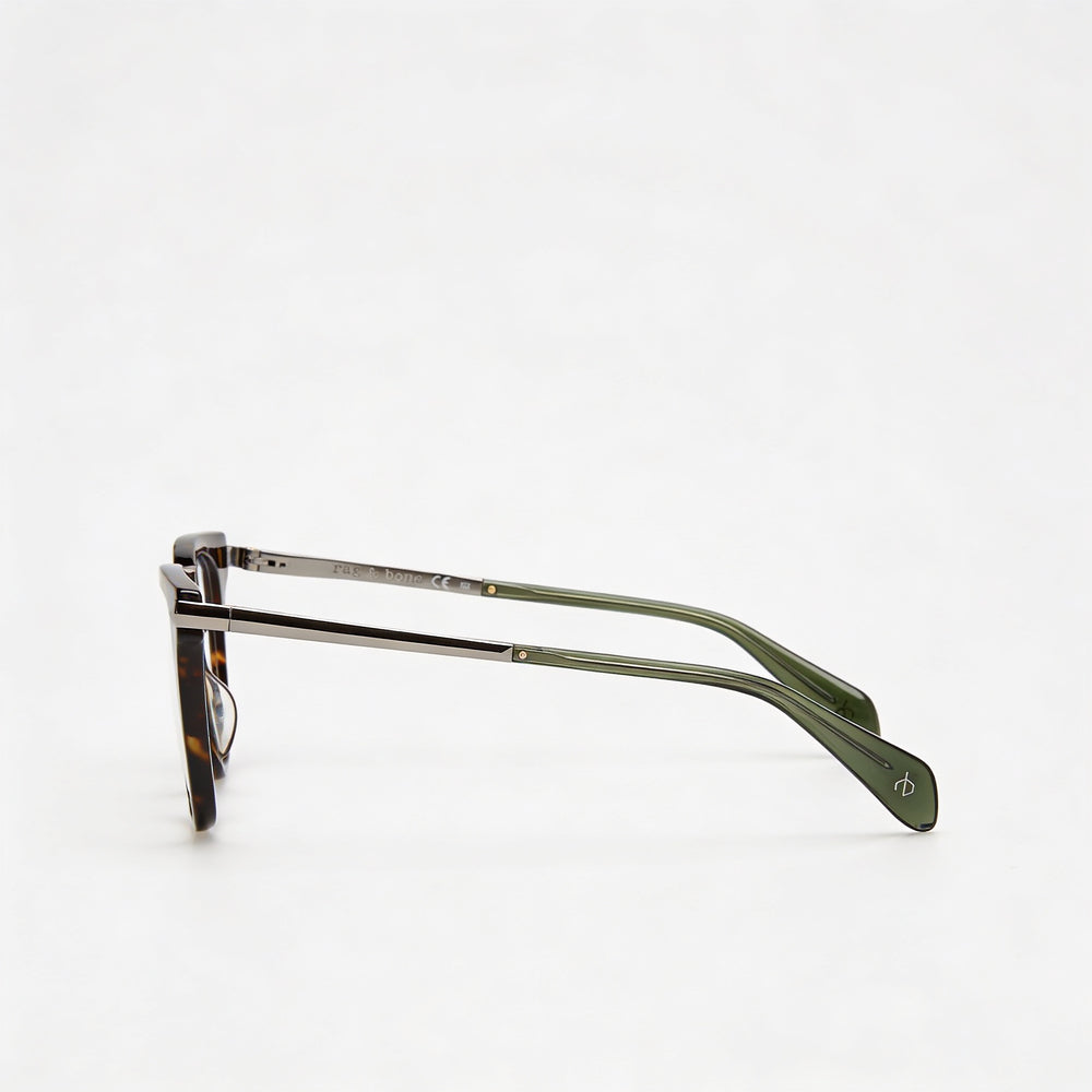 Gafas de sol modernas rag & bone para hombre con montura de acetato color habana y lentes de policarbonato de 48 mm