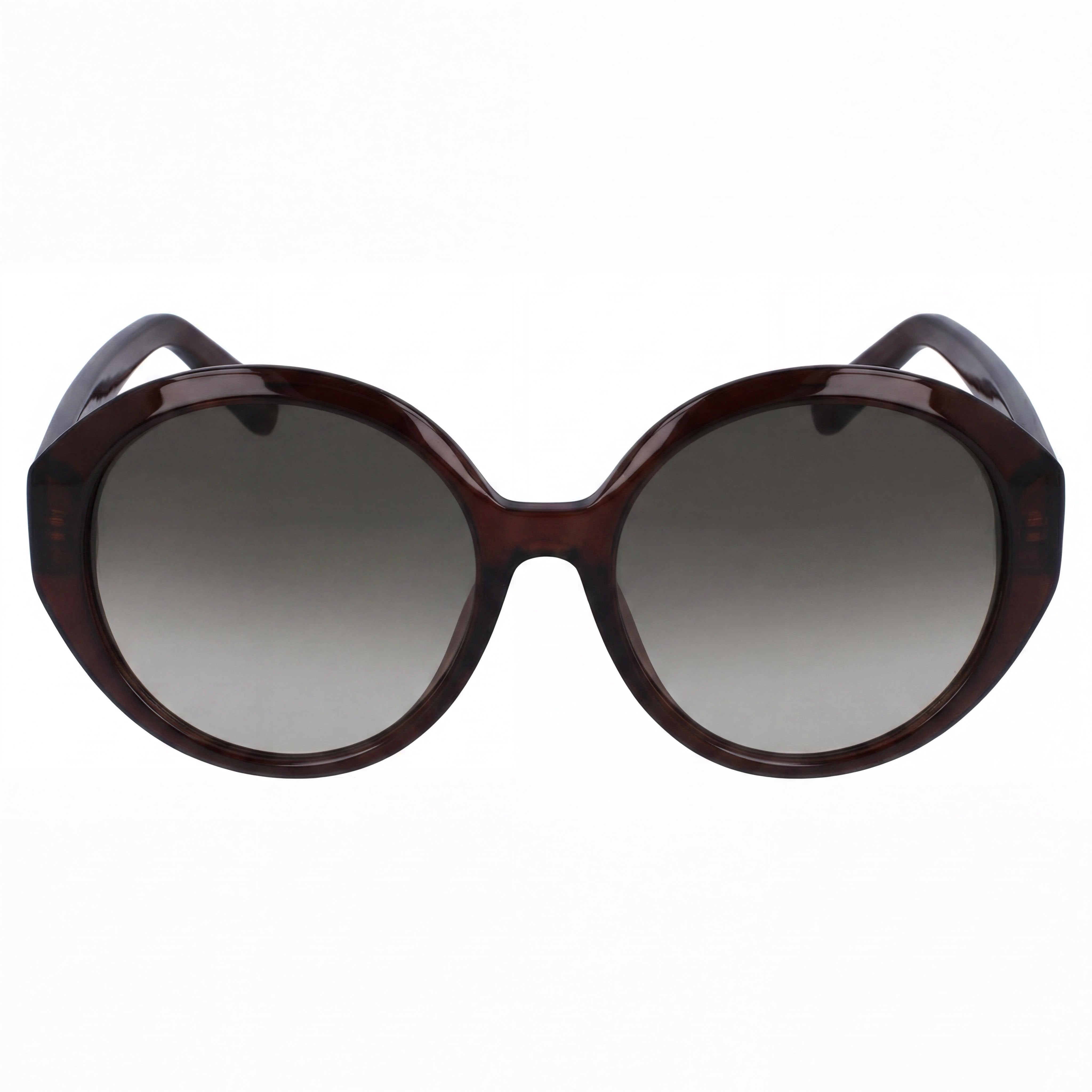 Ferragamo SF1067S Women's Oval Sunglasses, Crystal Brown Plastic Frame, Grey Gradient UV Protection Lenses 57mm, Photo 2