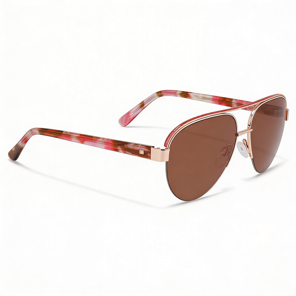 bebe Classic Women's Sunglasses featuring Rose Gold Plastic Frame and Rose Gold Acetate Lenses with UV Protection