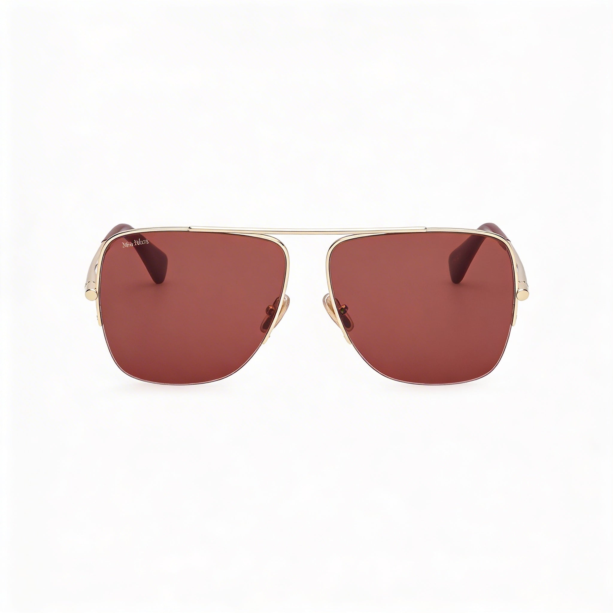 Gafas MaxMara Mm0121 para mujer, de acetato, con montura dorada brillante y lentes de policarbonato doradas (59-13-135 mm), Photo 3