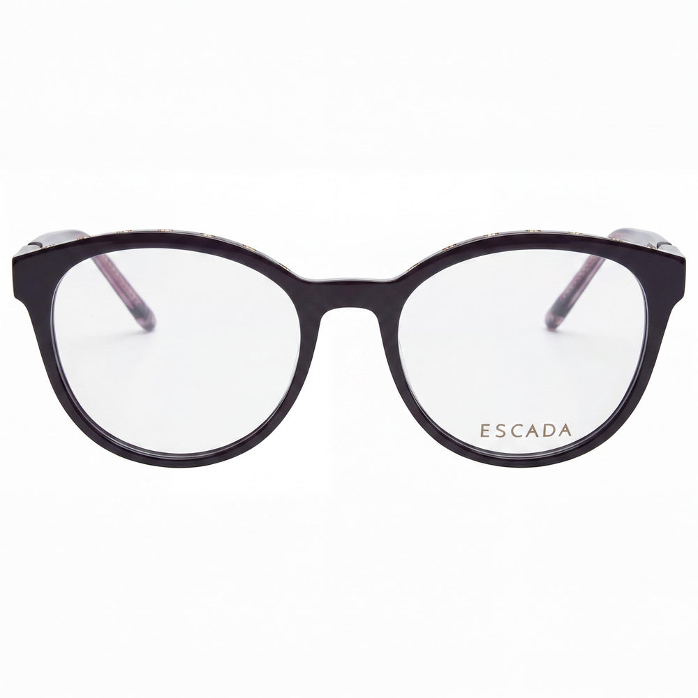 Gafas de lectura clásicas para mujer Escada, fabricadas con montura de acetato violeta, tamaño 53-19-140 mm