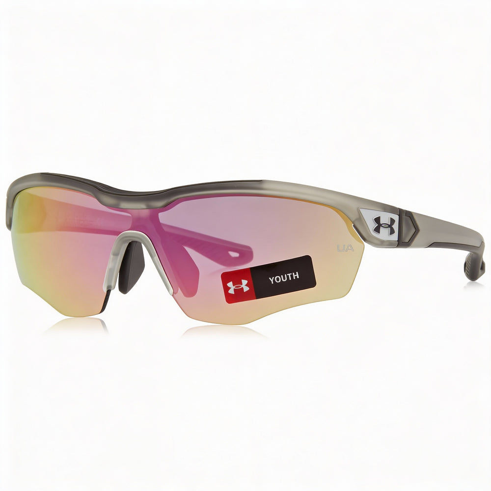 Under Armour Modern Unisex Crystal Grey Polyamide Non-Polarized Sunglasses, Violet Blue Multilayer Lenses, UV Protection, 99mm Lens Width