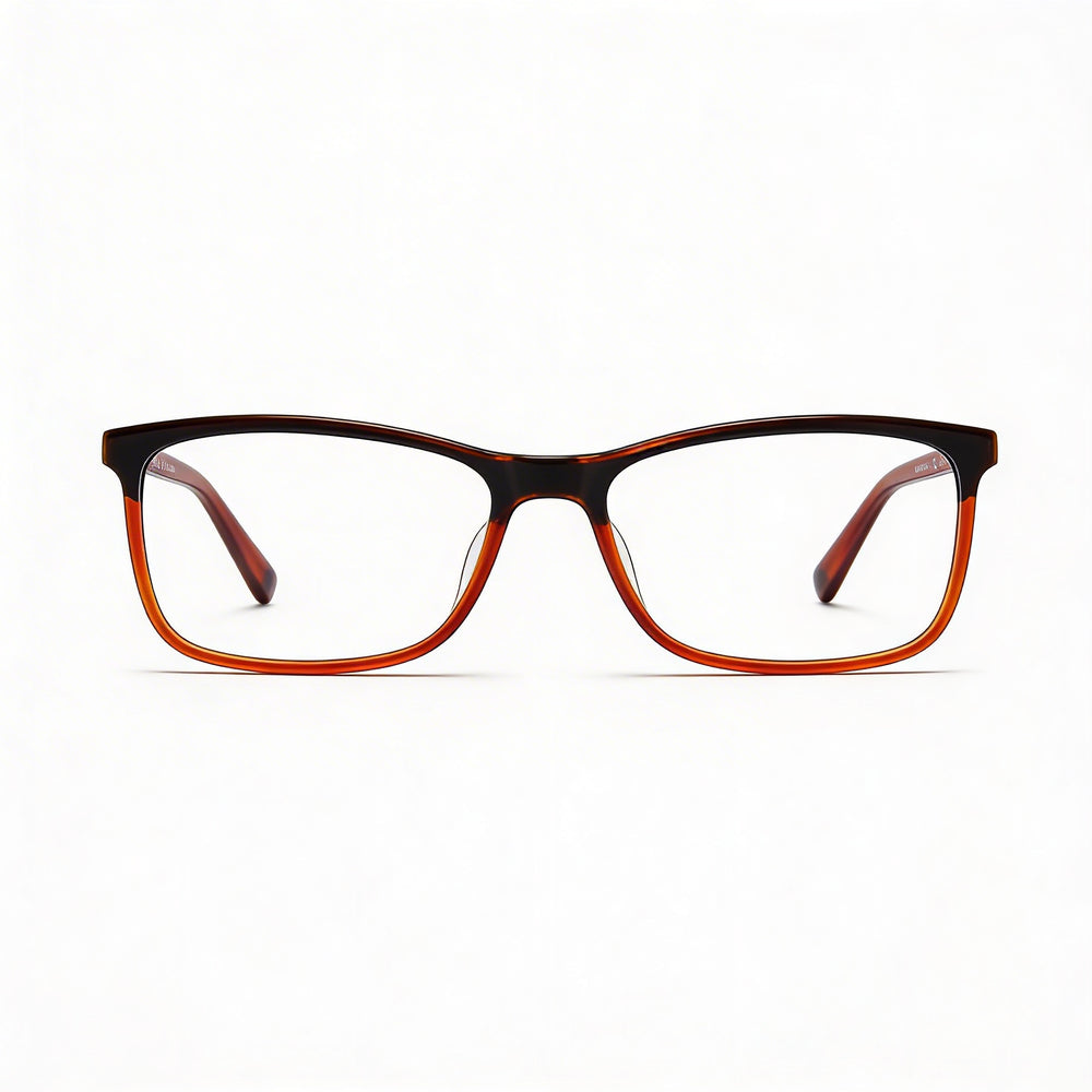 Escada Vesa13 Men's Lightweight Eyewear Frames with Yellow Brown Havana Frame Color, Size 55-15-135mm