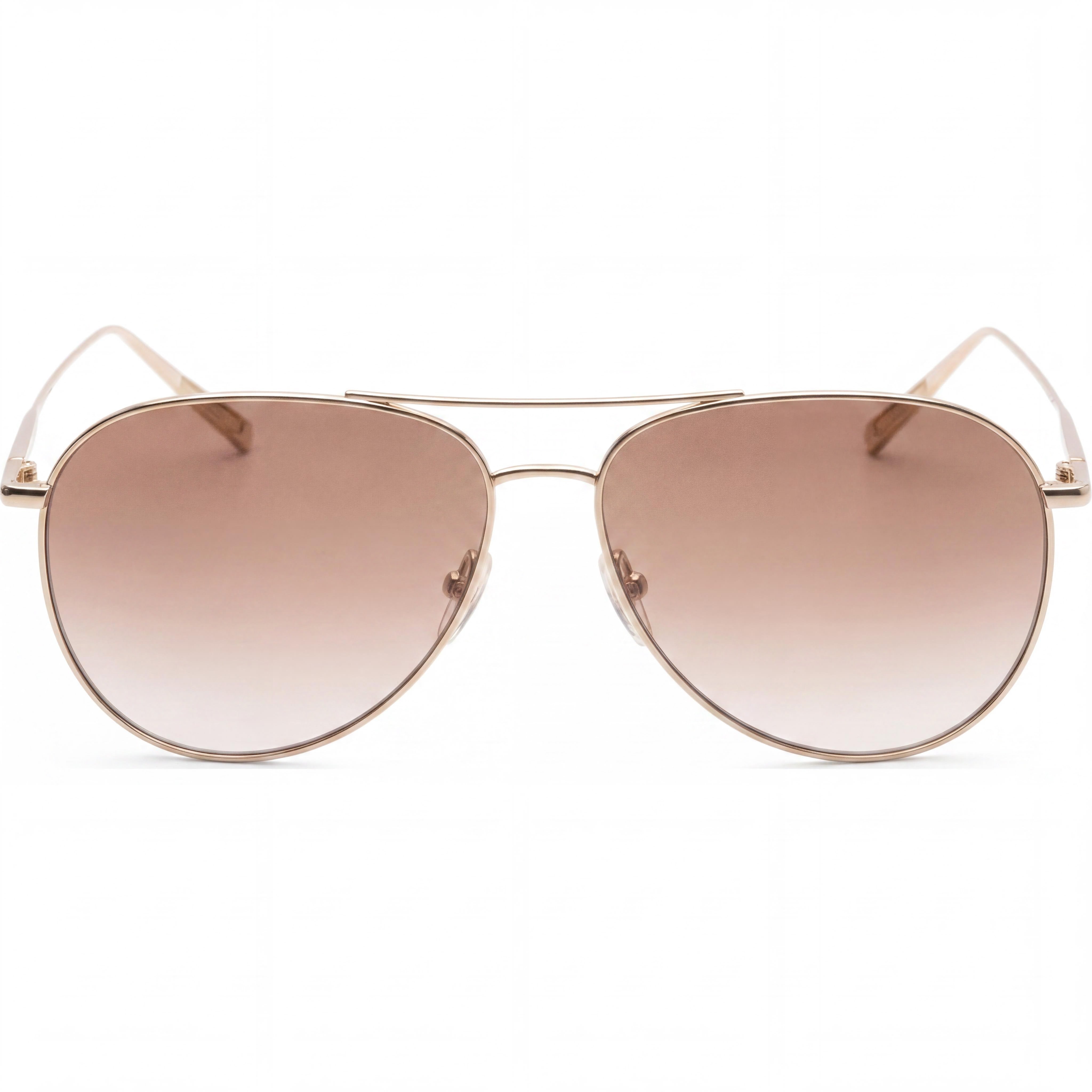 Longchamp Modern Women's Metal Pilot Sunglasses, Golden-brown Frame, Gradient Brown Lenses, UV400, 59mm, Photo 2