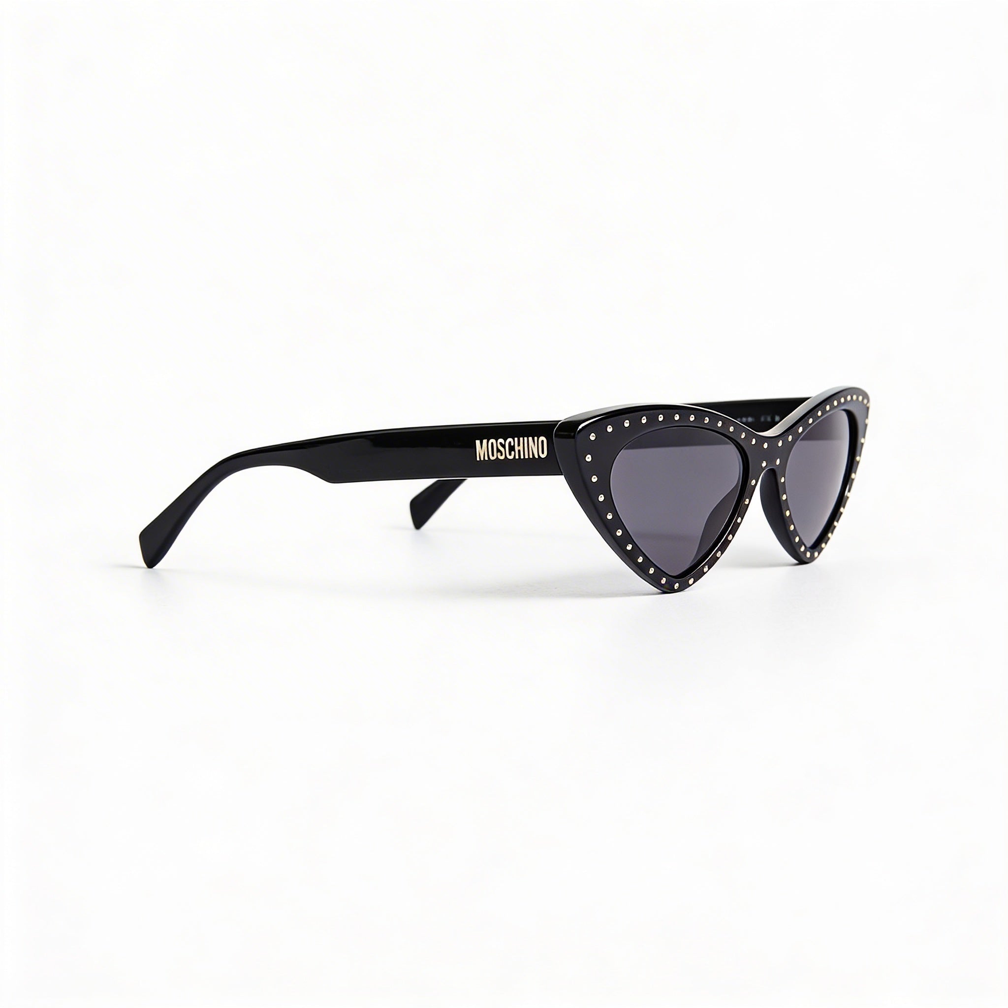 Gafas de sol Moschino MOS0006/S para mujer, de plástico negro, con forma de ojo de gato y lentes grises no polarizadas, 52 mm, UV400, Photo 1