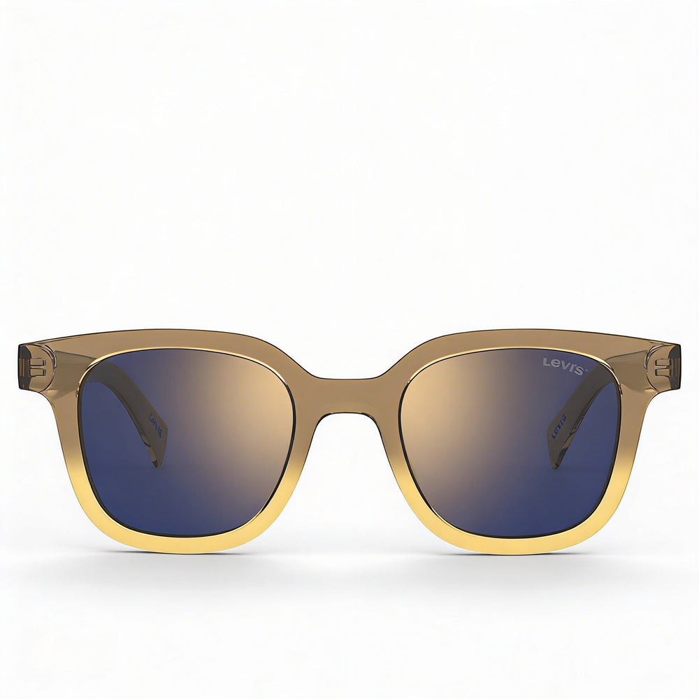 Levi's Lv 1010/S Unisex Marrón Plástico Oro Espejado No Polarizado Gafas de Sol con Protección UV 48-21-145