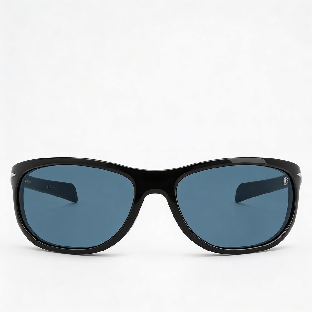 Gafas de sol David Beckham DB 7117/S para hombre, de acero inoxidable, color negro y azul, sin polarizar, con protección UV, 64-130-18 mm