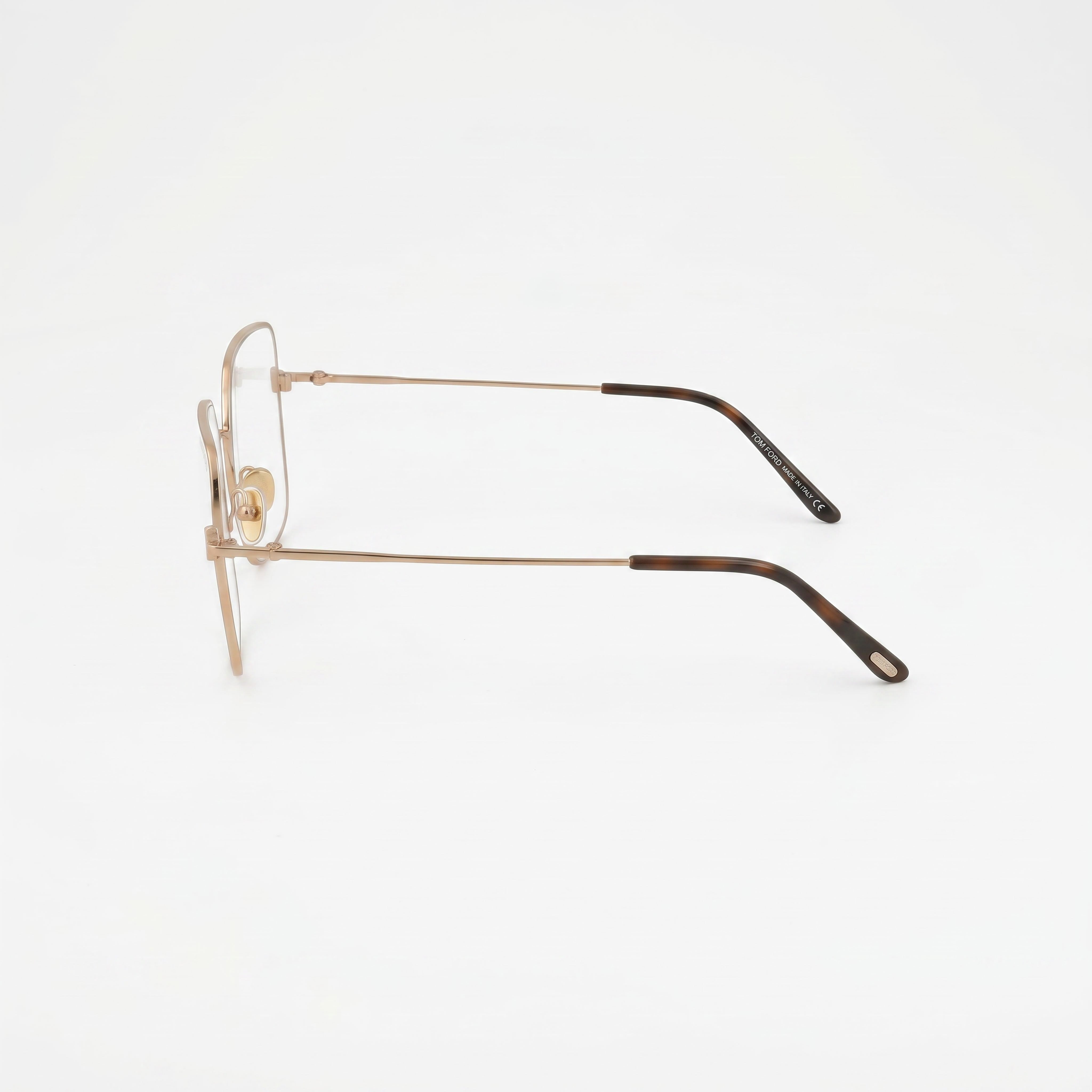 Tom Ford FT5739-B Blue-Light Block Women's Square Metal Frame Eyeglasses Rose Gold 57 Clear, Photo 2