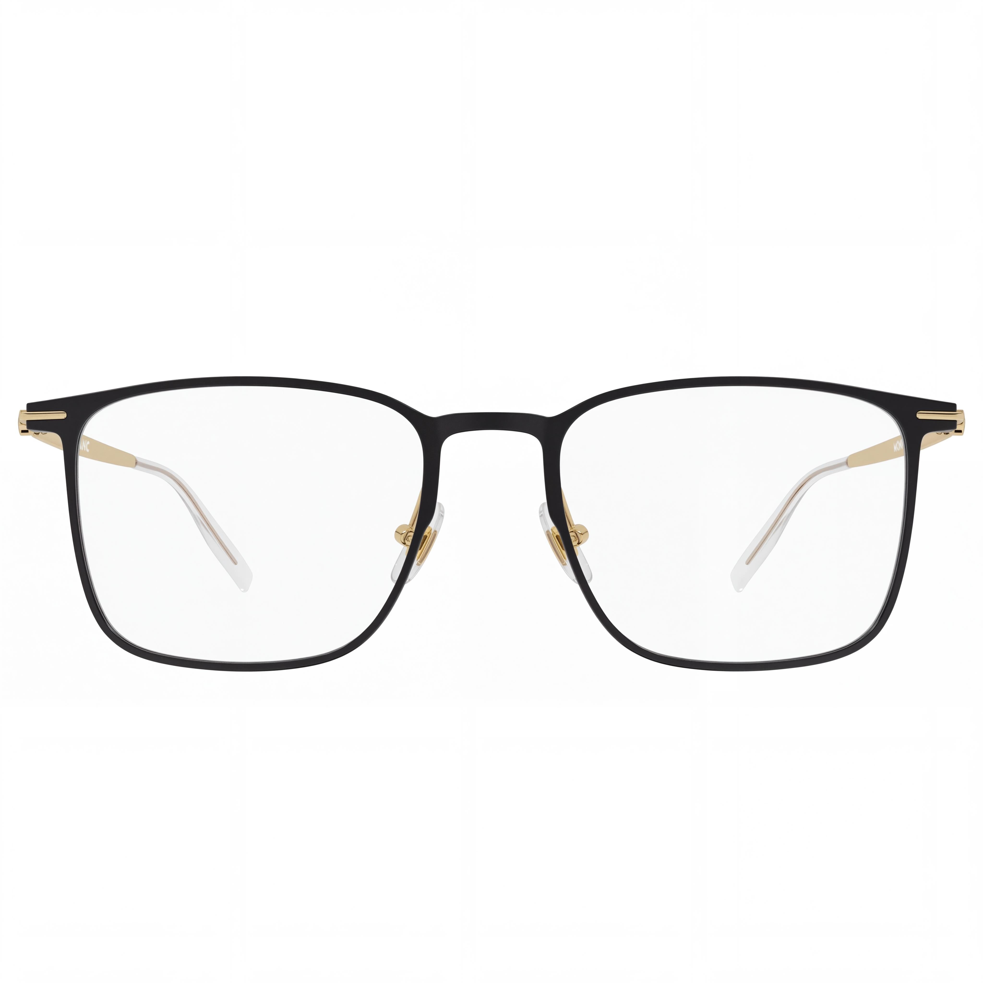 MONTBLANC MB0193O Men's Matte Black Aluminium Full Rim Square Eyeglasses with Plastic or Polycarbonate Lenses 55mm, Photo 2