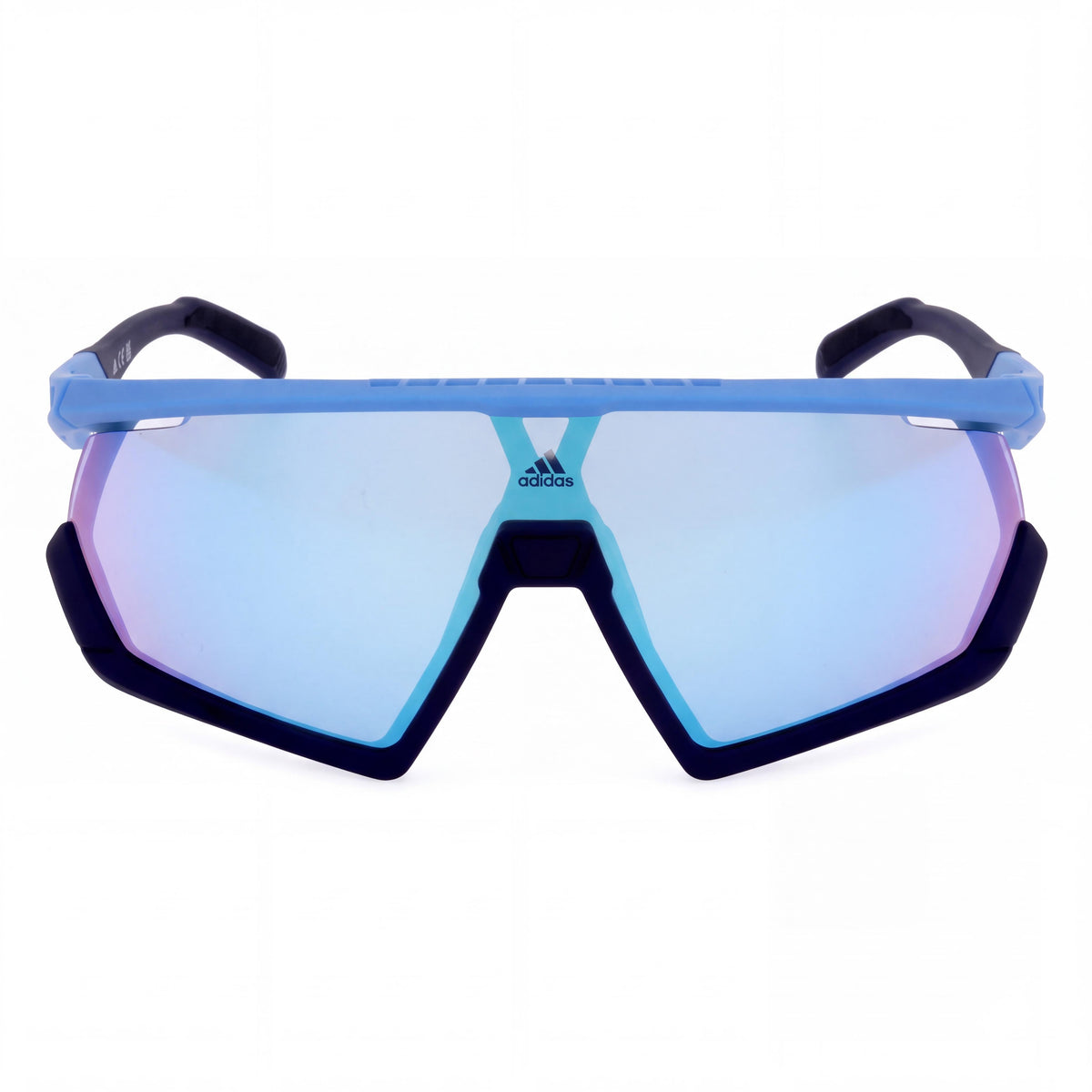 adidas Sp0054 Men's Matte Blue Acetate Sunglasses with Blue Mirror Lenses & UV Protection, Photo 2