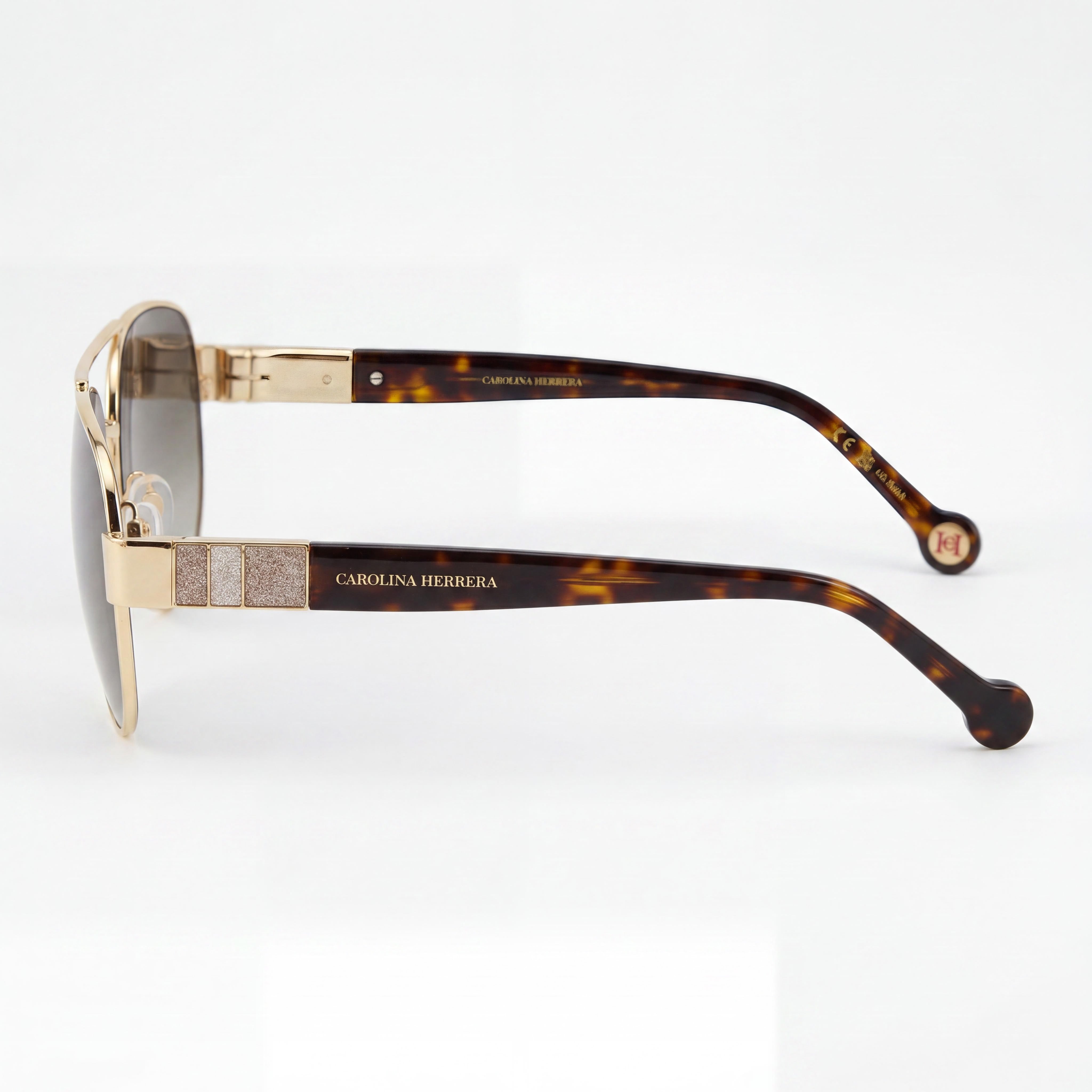 Carolina Herrera Classic Unisex Metal Rose Gold Frame Brown Shaded UV Protected Sunglasses 59mm, Photo 2