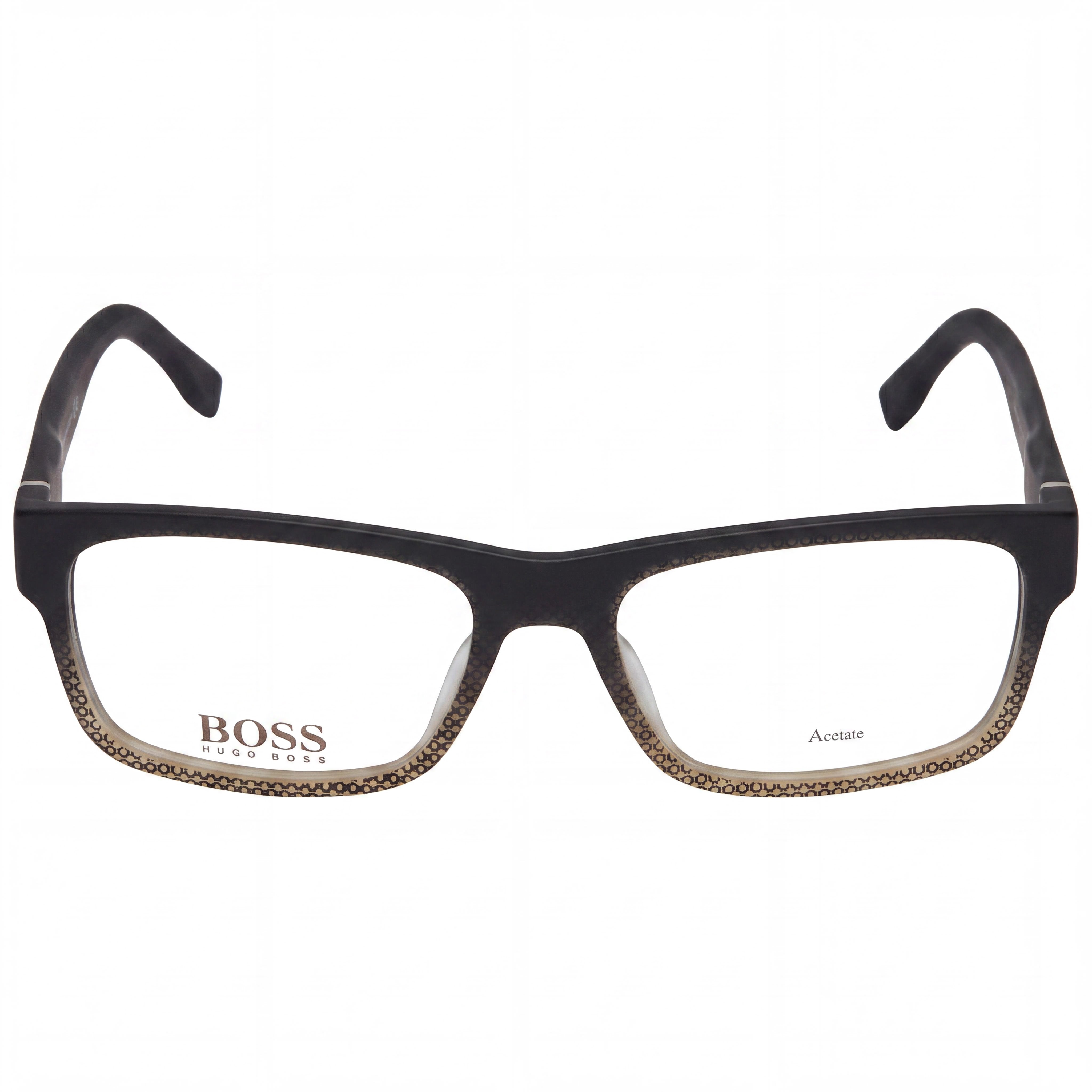 BOSS Modern Men's Shaded Grey Texture Transparent Grey Acetate Non-Polarized Eyeglasses 54mm, Photo 2