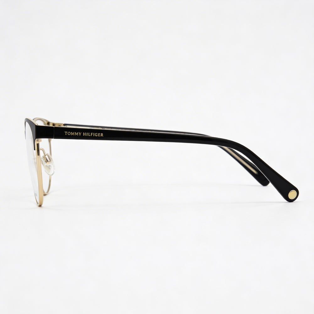 Tommy Hilfiger TH 1886 Gafas de Mujer con Montura de Acero Inoxidable, Acabado Negro Mate Dorado, 54mm