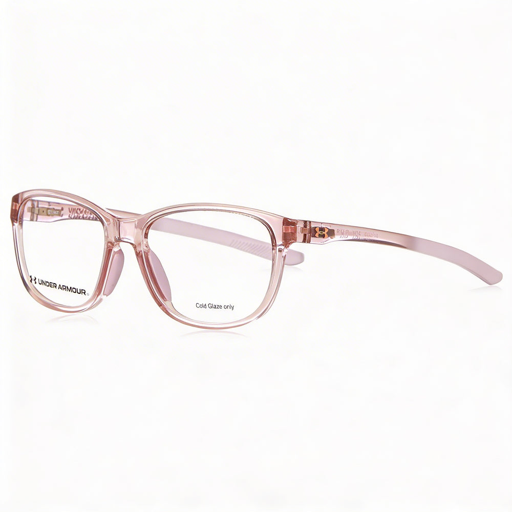 Under Armour Women's Ua 5025 Rectangular Optical Frames in Polyamide Crystal Pink, 53mm