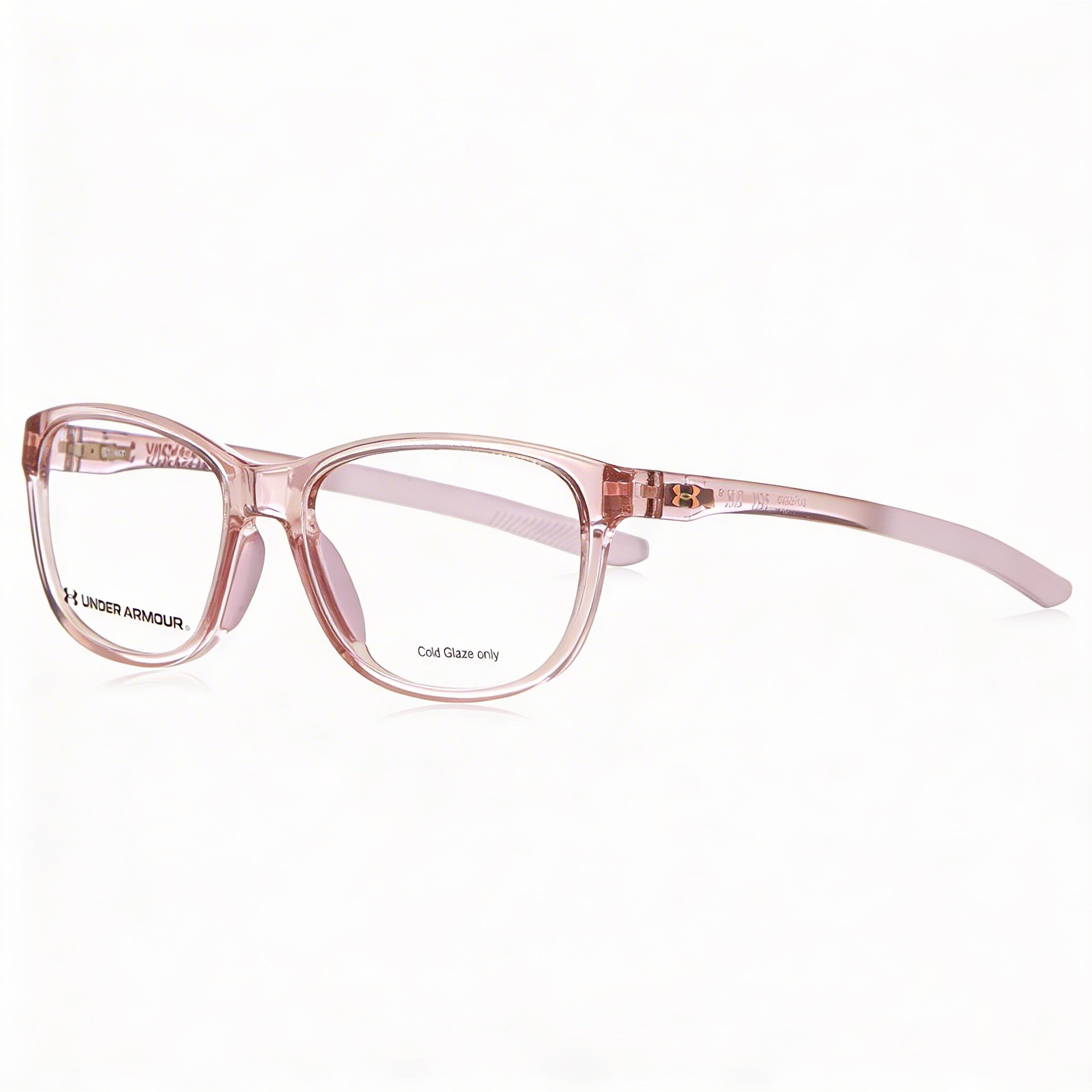 Under Armour Women's Ua 5025 Rectangular Optical Frames in Polyamide Crystal Pink, 53mm, Photo 3