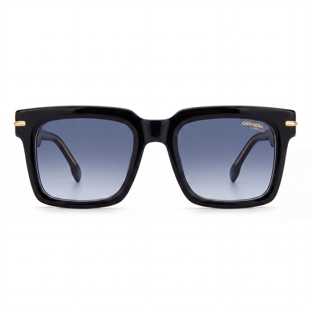 Carrera Men's CARRERA 316/S Acetate Striped Black Sunglasses with Dark Blue Shaded Non-Polarized UV Lenses 52mm