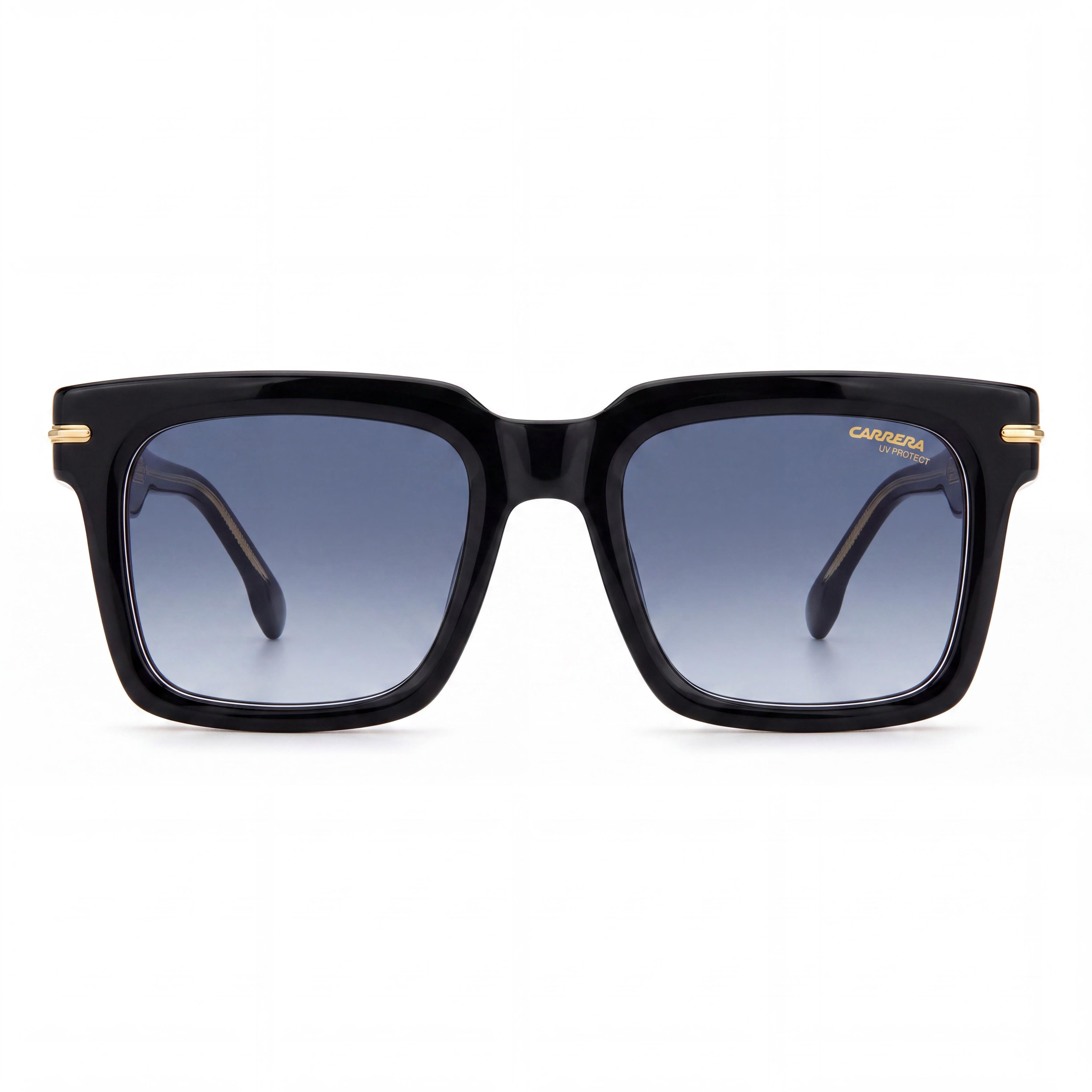 Carrera Men's CARRERA 316/S Acetate Striped Black Sunglasses with Dark Blue Shaded Non-Polarized UV Lenses 52mm, Photo 2