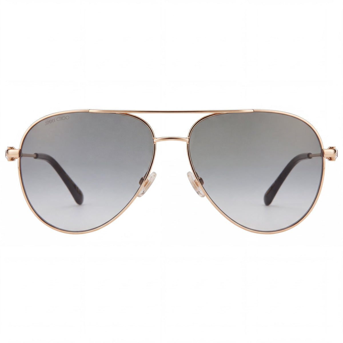 JIMMY CHOO Olly/S Women's Stainless Steel Black Gold Frame Dark Grey Lenses 100% UV Protection Sunglasses 60mm, Photo 2