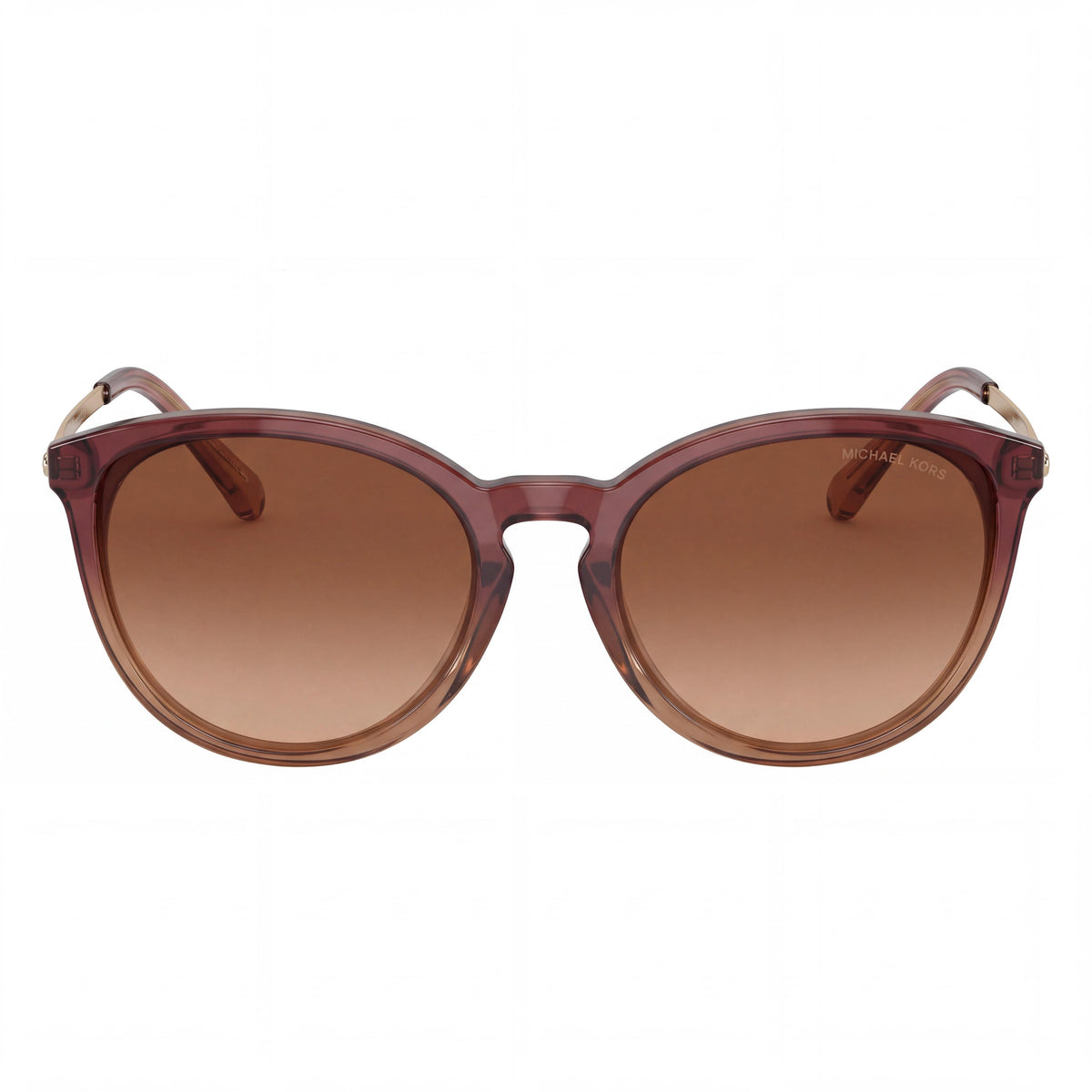 Michael Kors 2080u Chamonix Women's Round Plastic UV Protection Sunglasses Dusty Rose Light Brown/Purple Amber Gradient 56mm, Photo 2